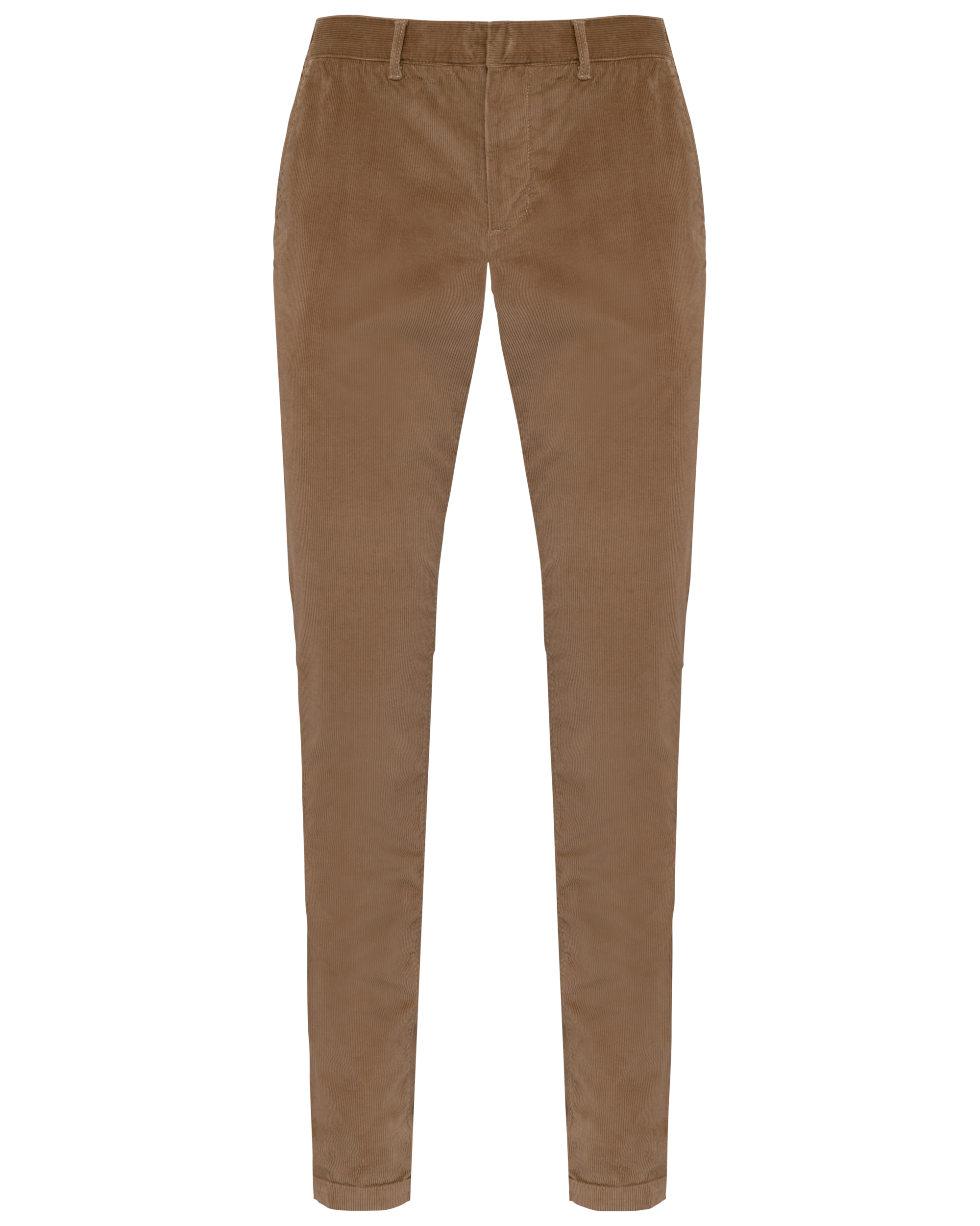 Calças eco-responsáveis em bombazine de homem — Castanho Frente