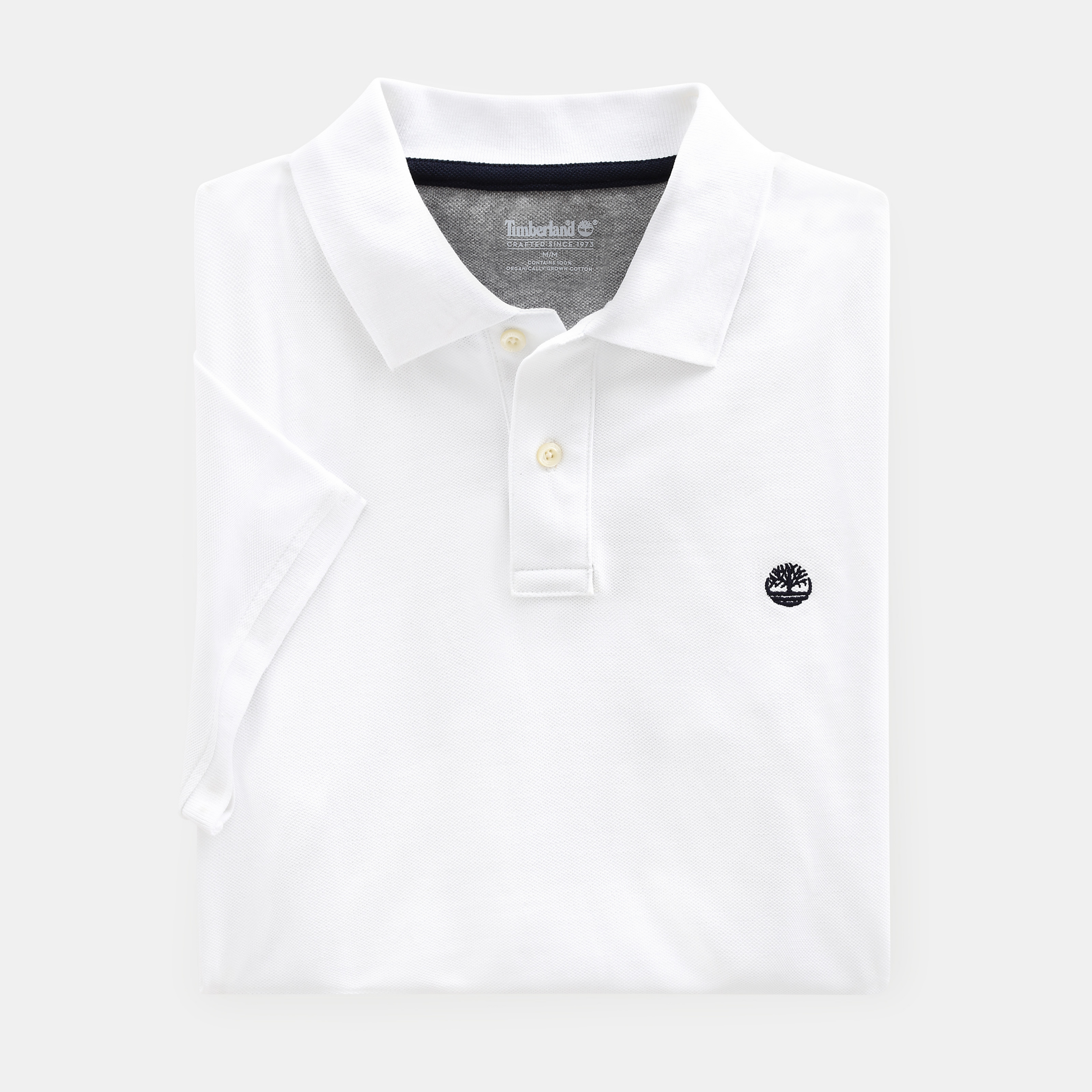 Polo em algodão piqué Bio de manga curta Millers River - WHITE