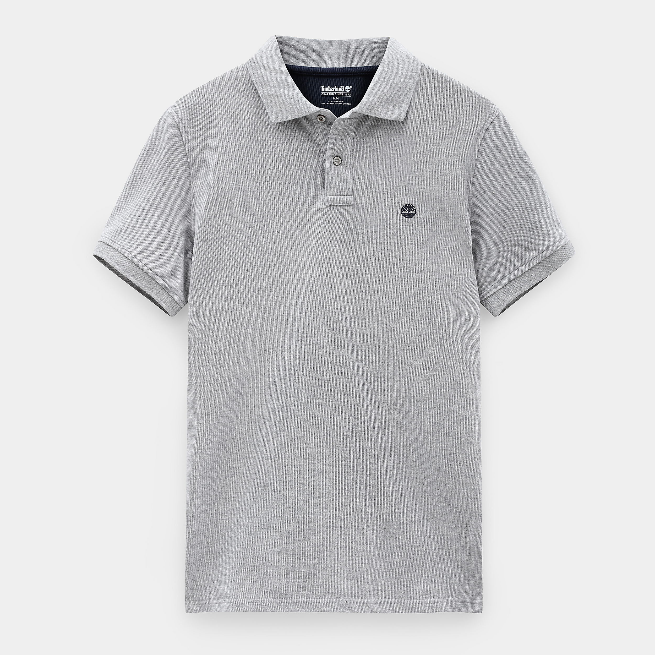 Polo em algodão piqué Bio de manga curta Millers River - Medium Grey Heather