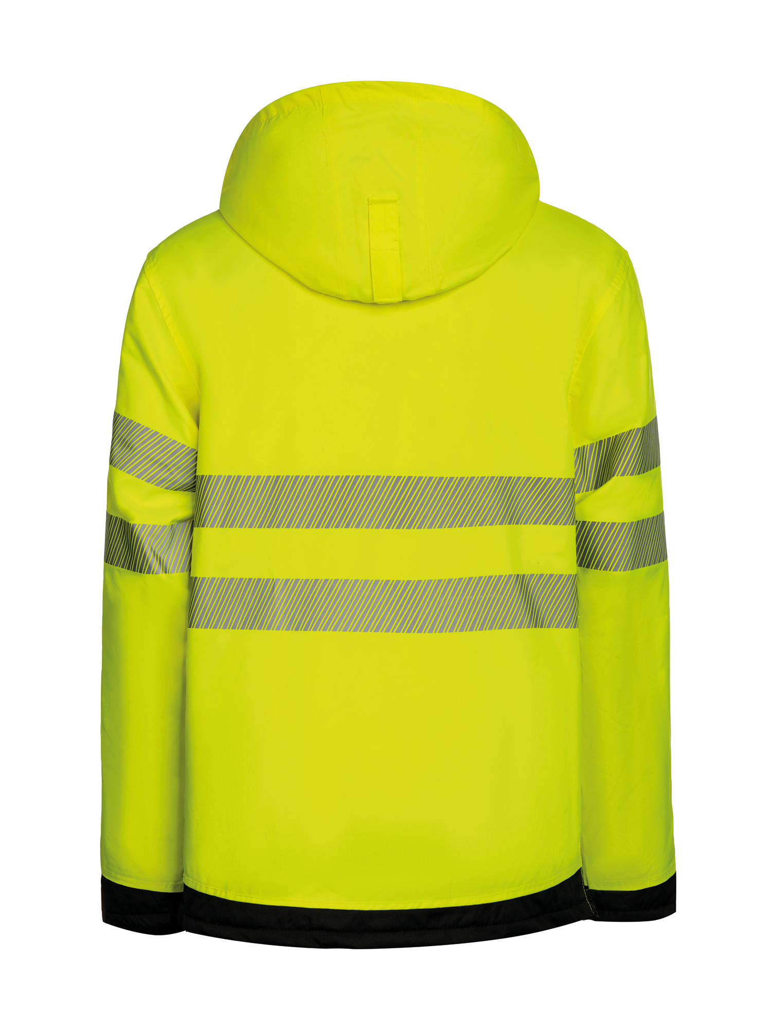 hi vis yellow / black Parka de alta visibilidad con bolsillo. Pecho negro