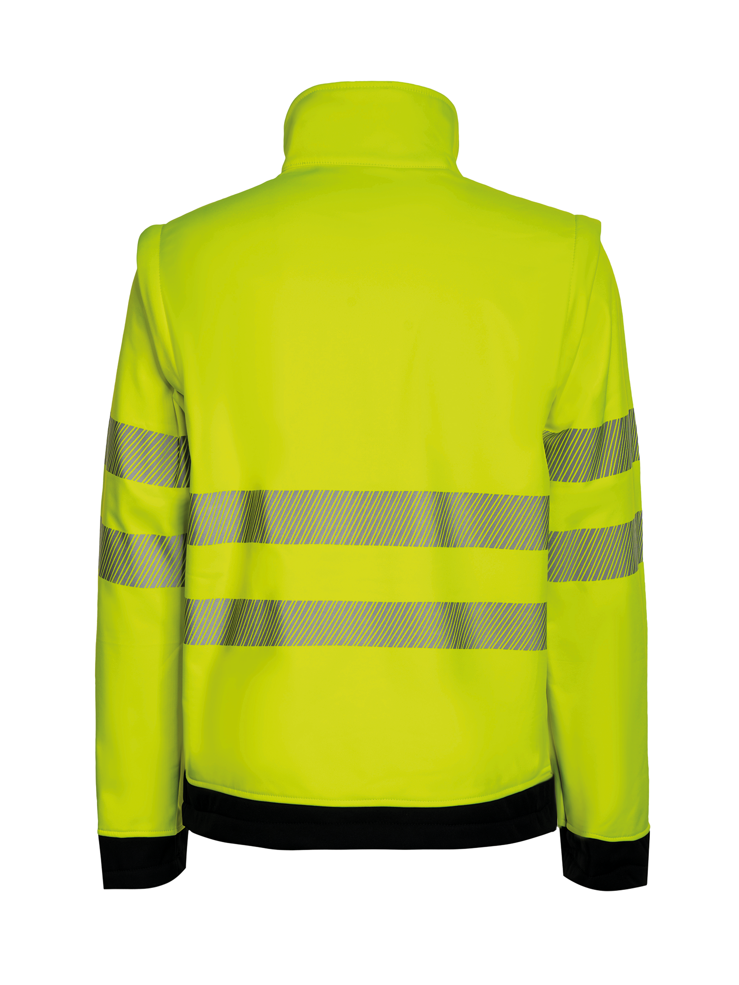 CHAQUETA SOFTSHELL DE ALTA VISIBILIDAD CON PECHO NEGRO
