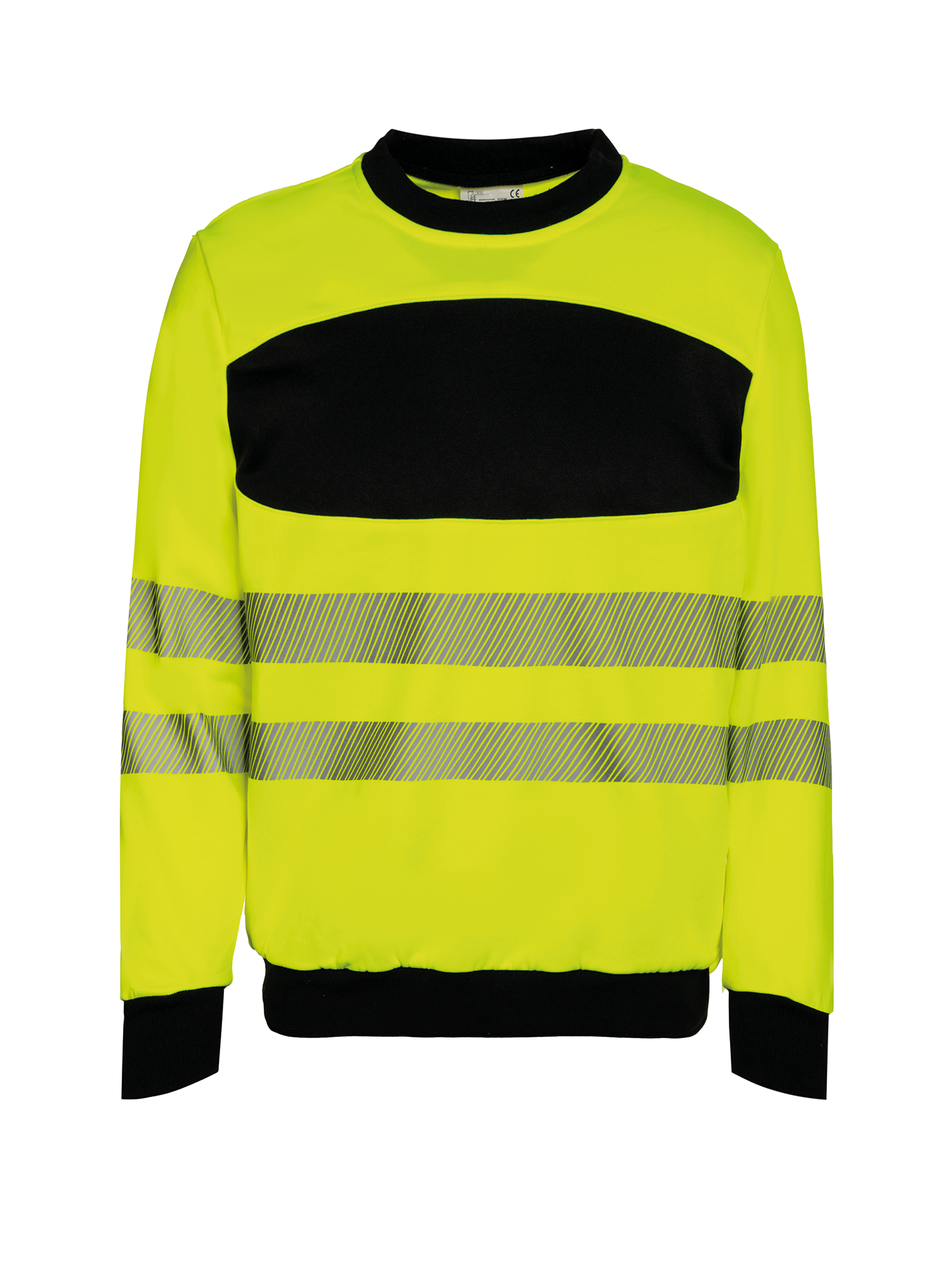 hi vis yellow / black Sudadera de alta visibilidad con pecho negro.