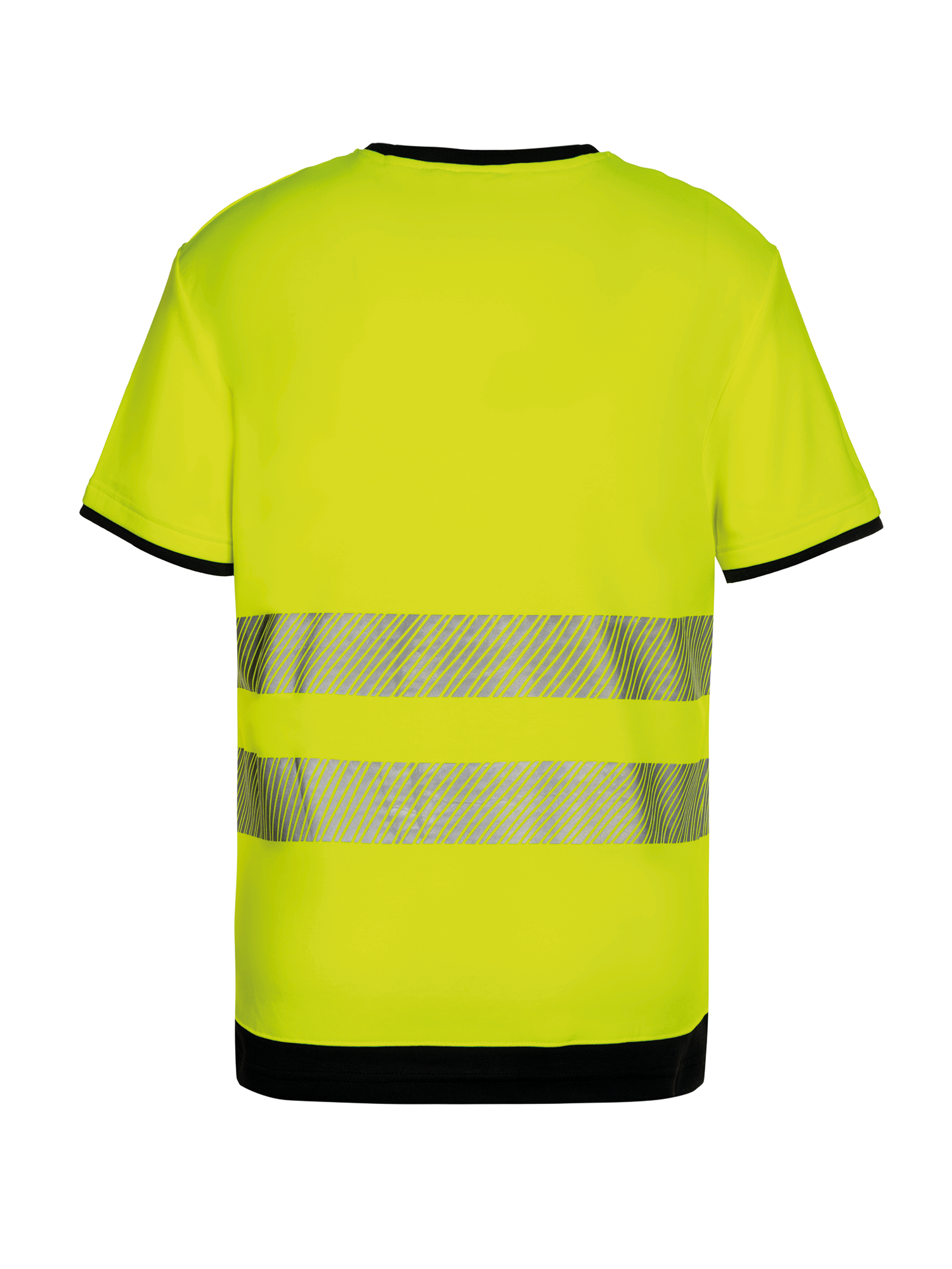 CAMISETA DE ALTA VISIBILIDAD CON BOLSILLO. PECHO NEGRO