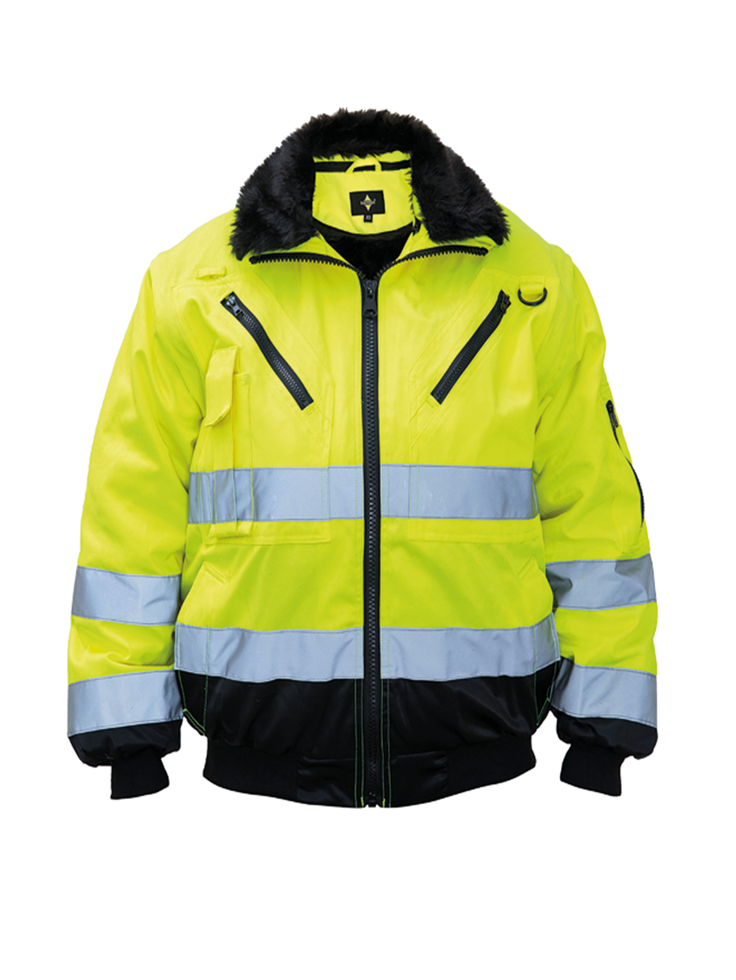 hi vis yellow / black Chaqueta de piloto 4 en 1 Oslo