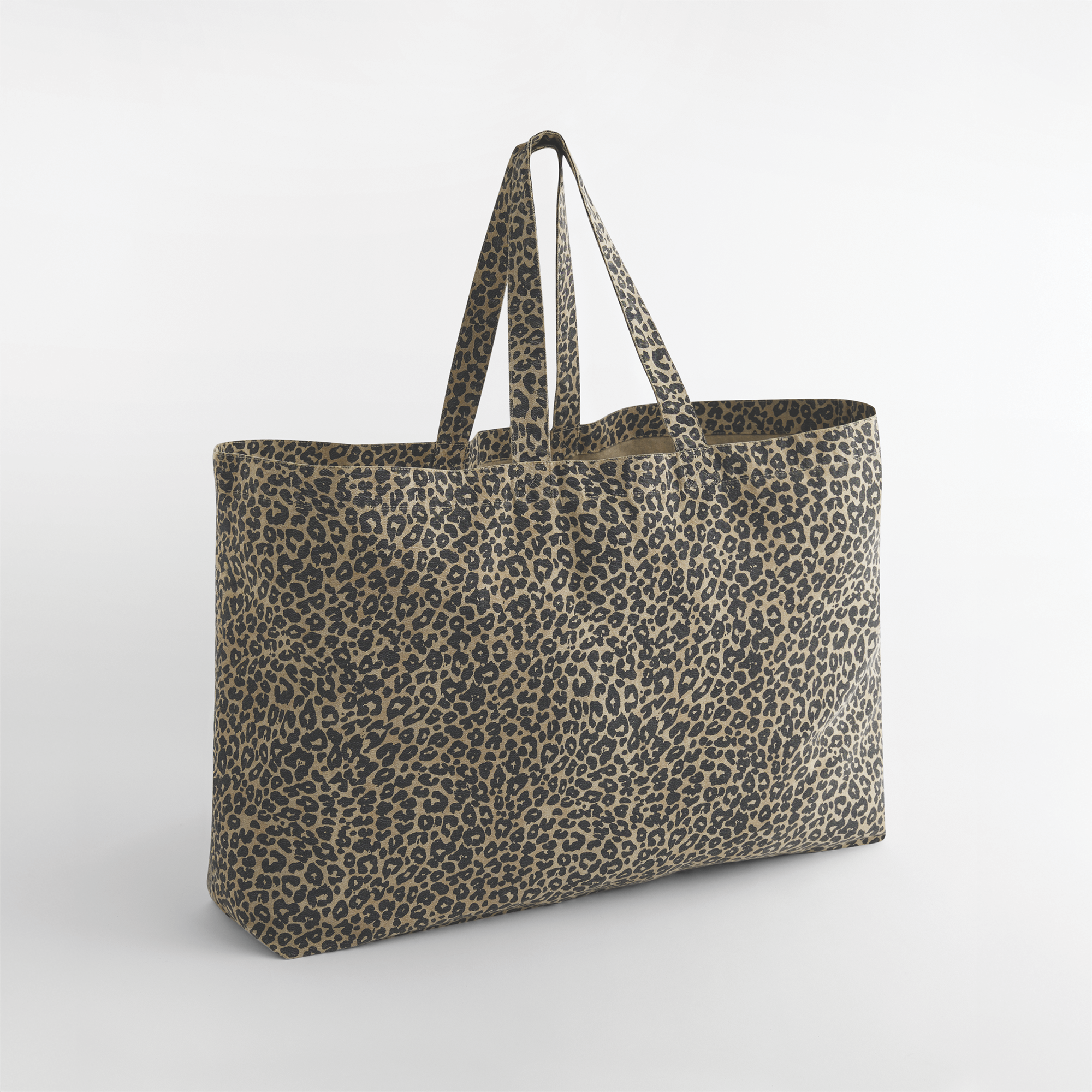 Saco de compras em tecido oversize com padrão leopardo - Vintage leopard print