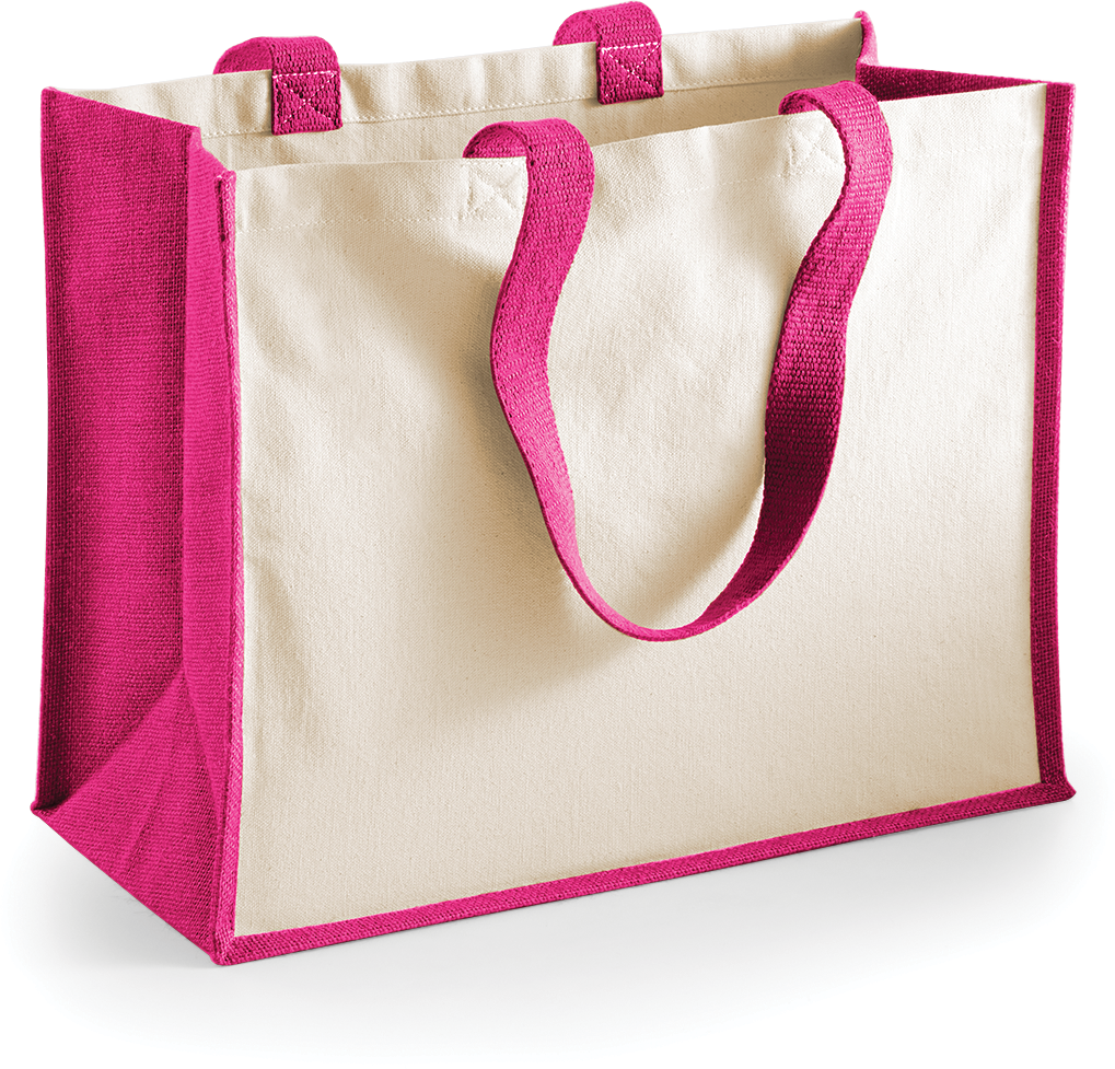 Saco de compras clássico em juta - Fuchsia
