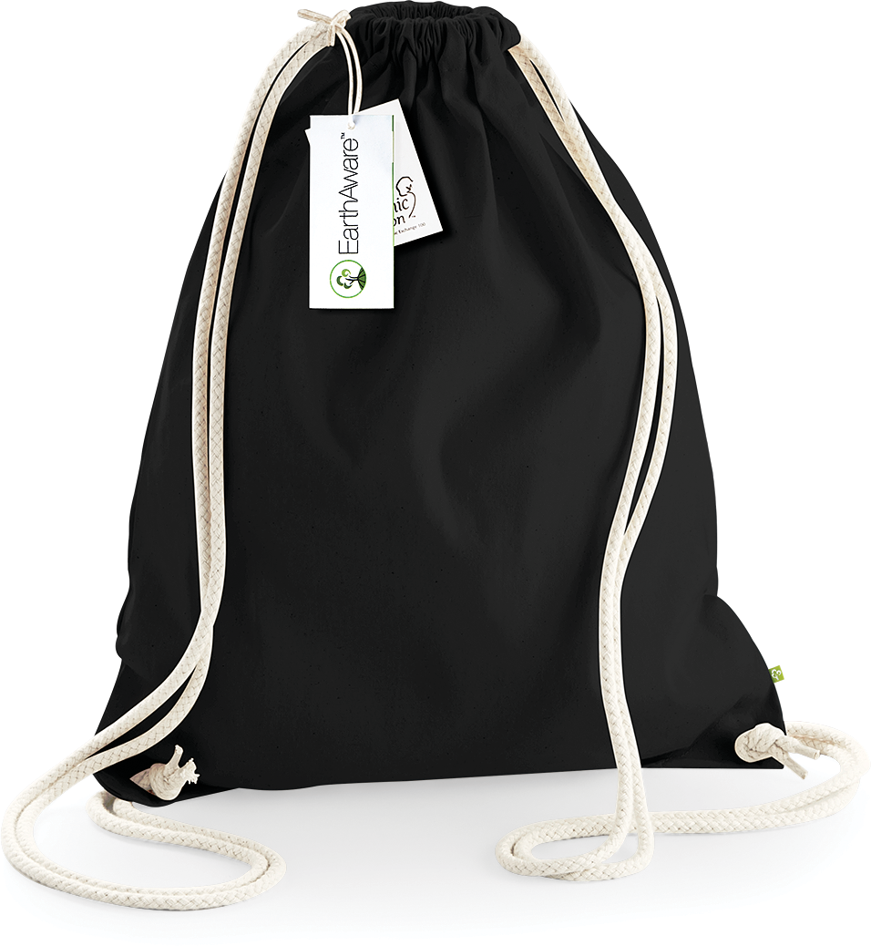 Saco de ginástica em algodão bio Earthaware® - Black