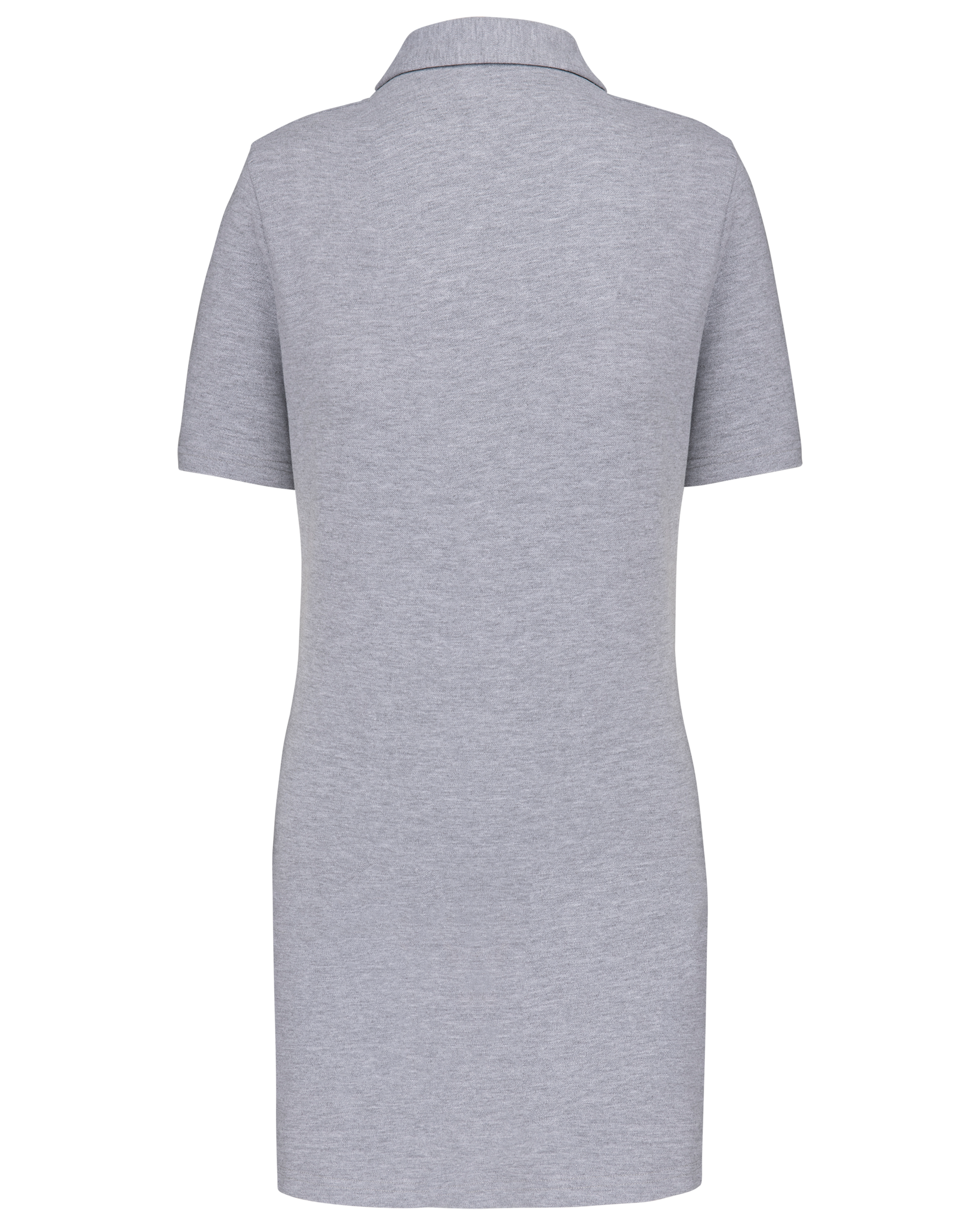 Polo comprido de manga curta para senhora - Oxford Grey / Navy