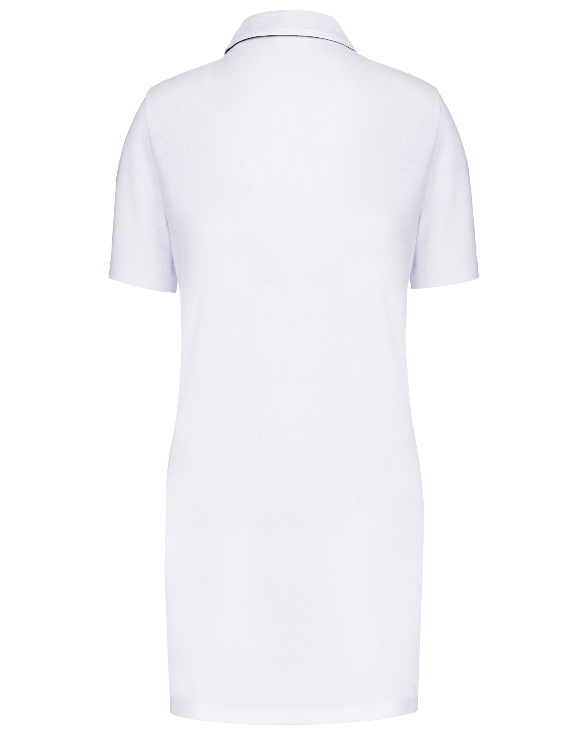 Polo comprido de manga curta para senhora - White / Navy