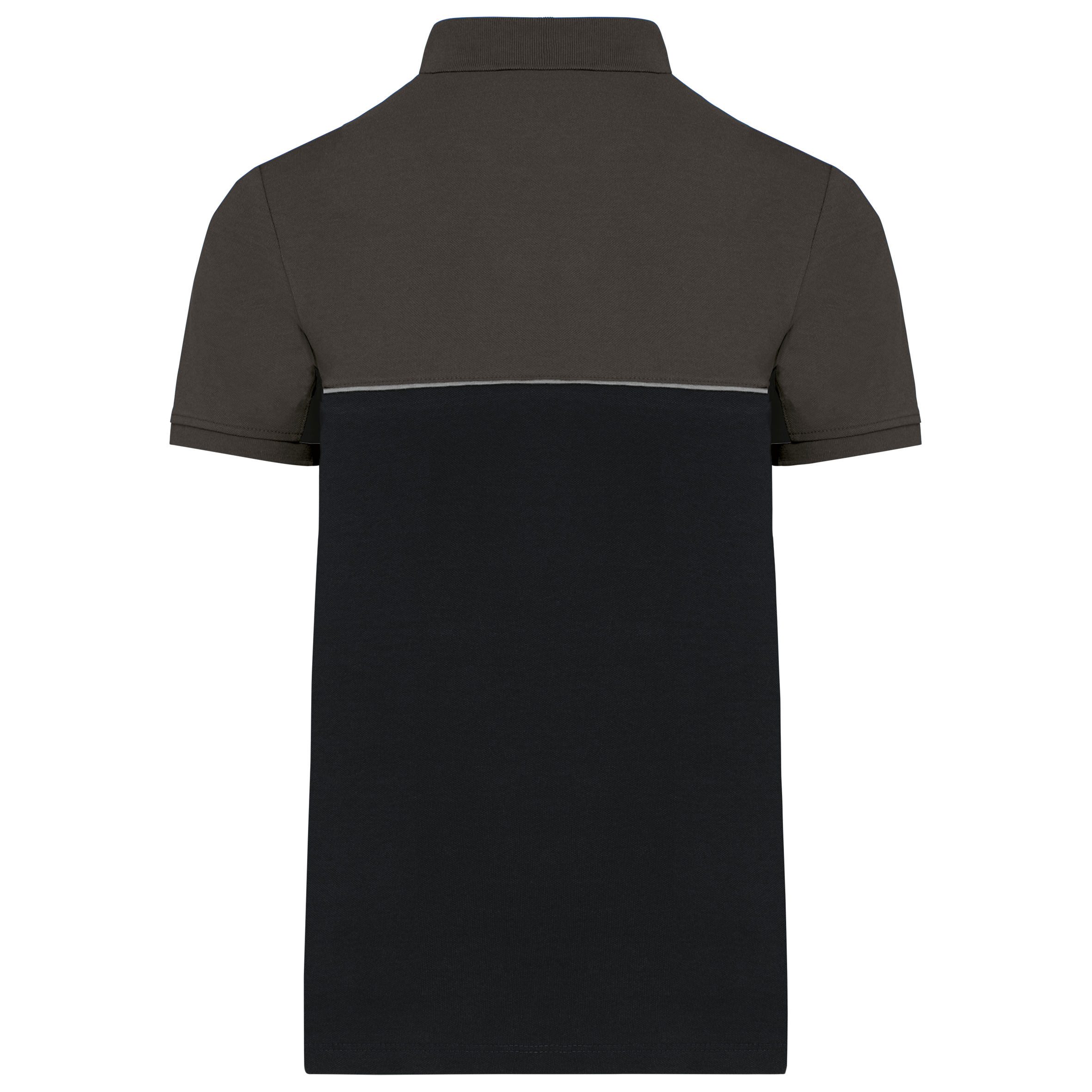 Polo bicolor de manga curta eco-responsável unissexo - Black / Dark Grey