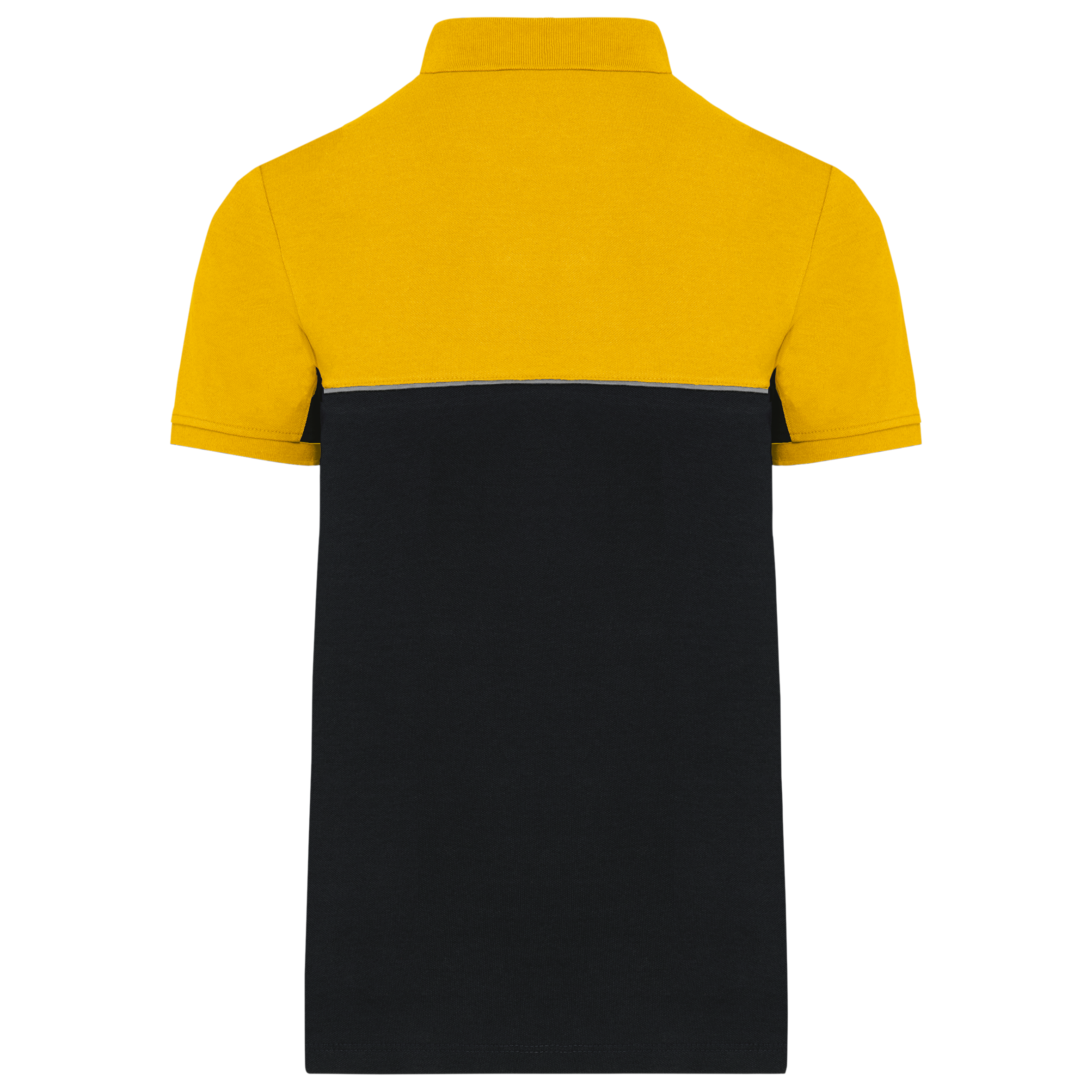 Polo bicolor de manga curta eco-responsável unissexo - Black / Yellow
