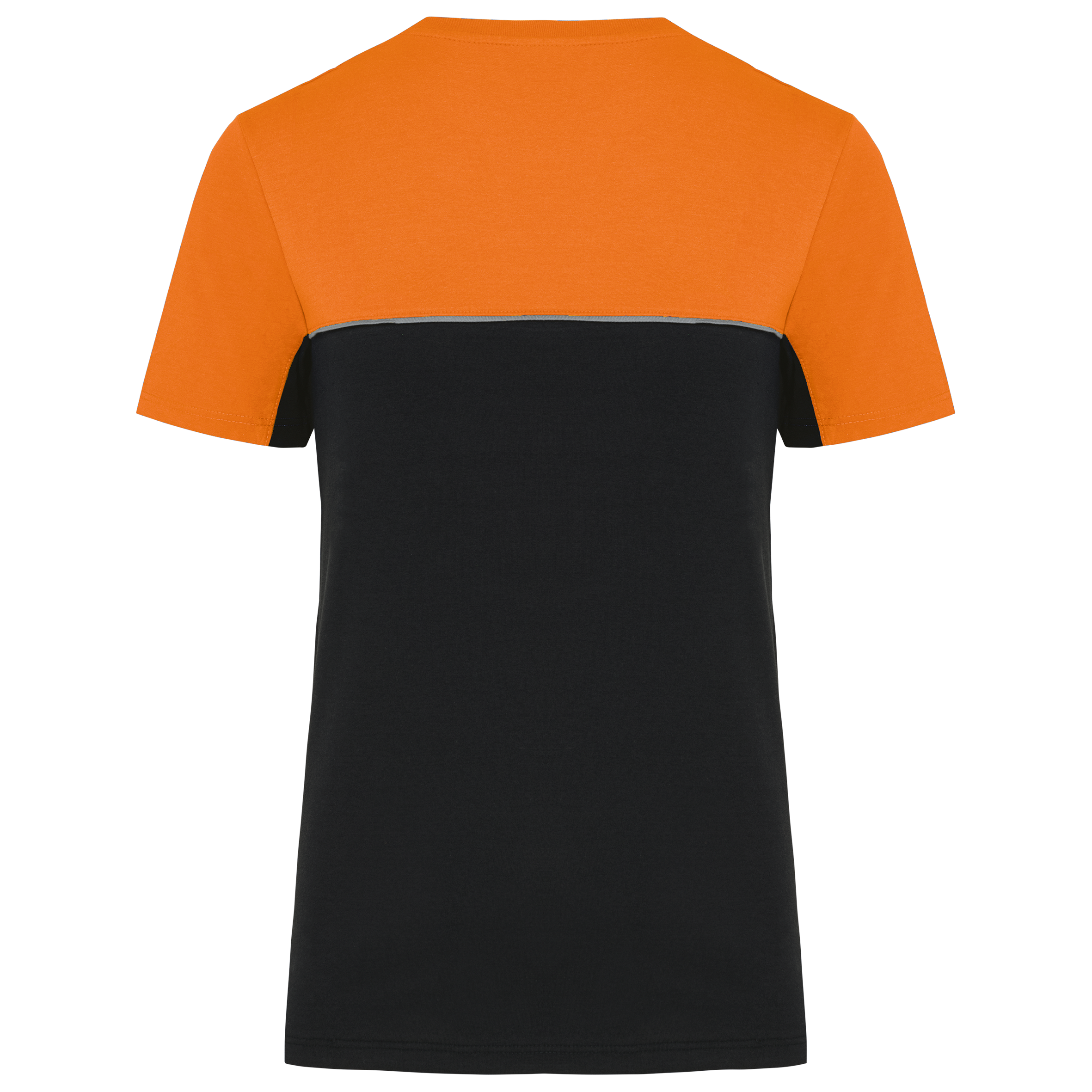 T-shirt bicolor eco-responsável de manga curta unissexo - Black / Orange