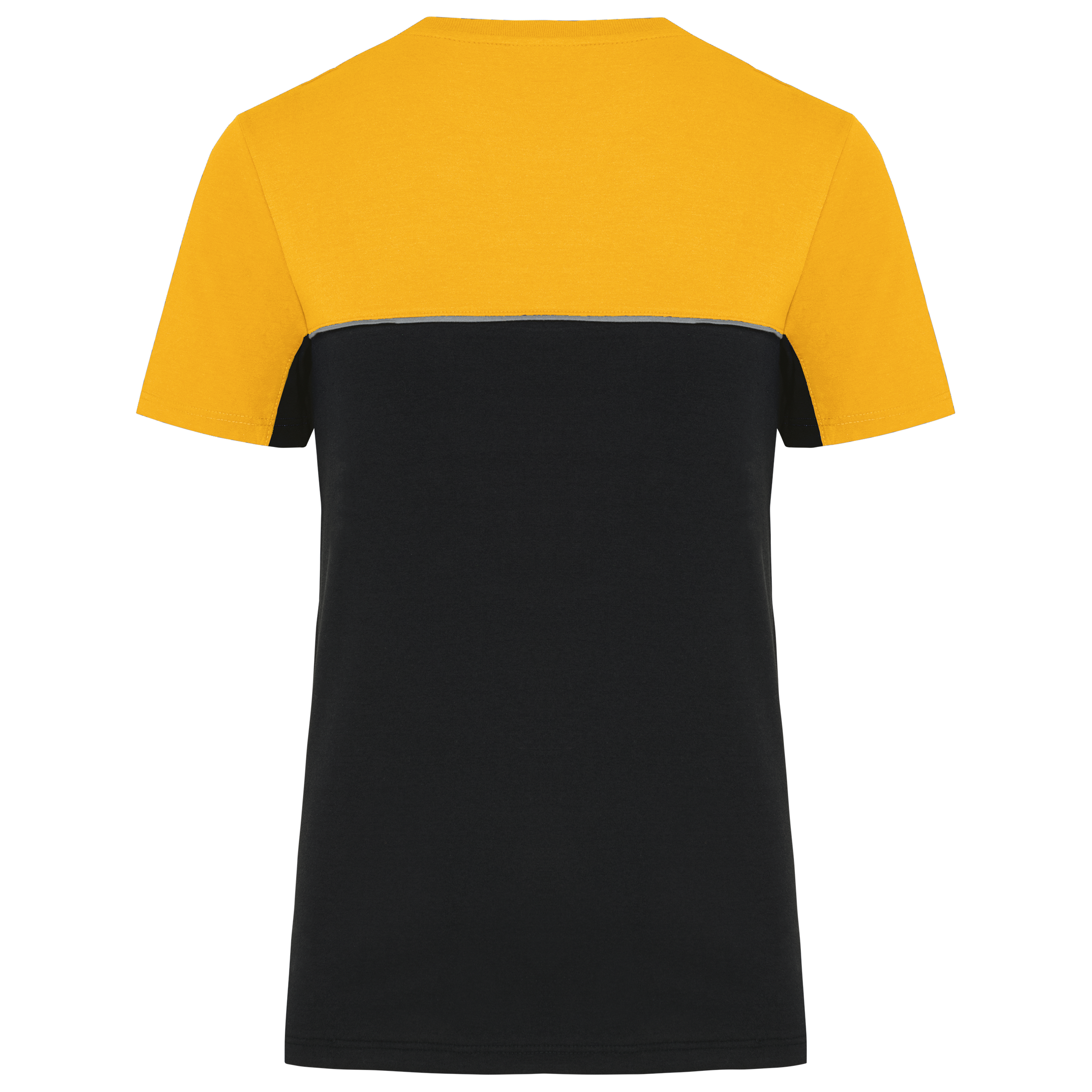 T-shirt bicolor eco-responsável de manga curta unissexo - Black / Yellow