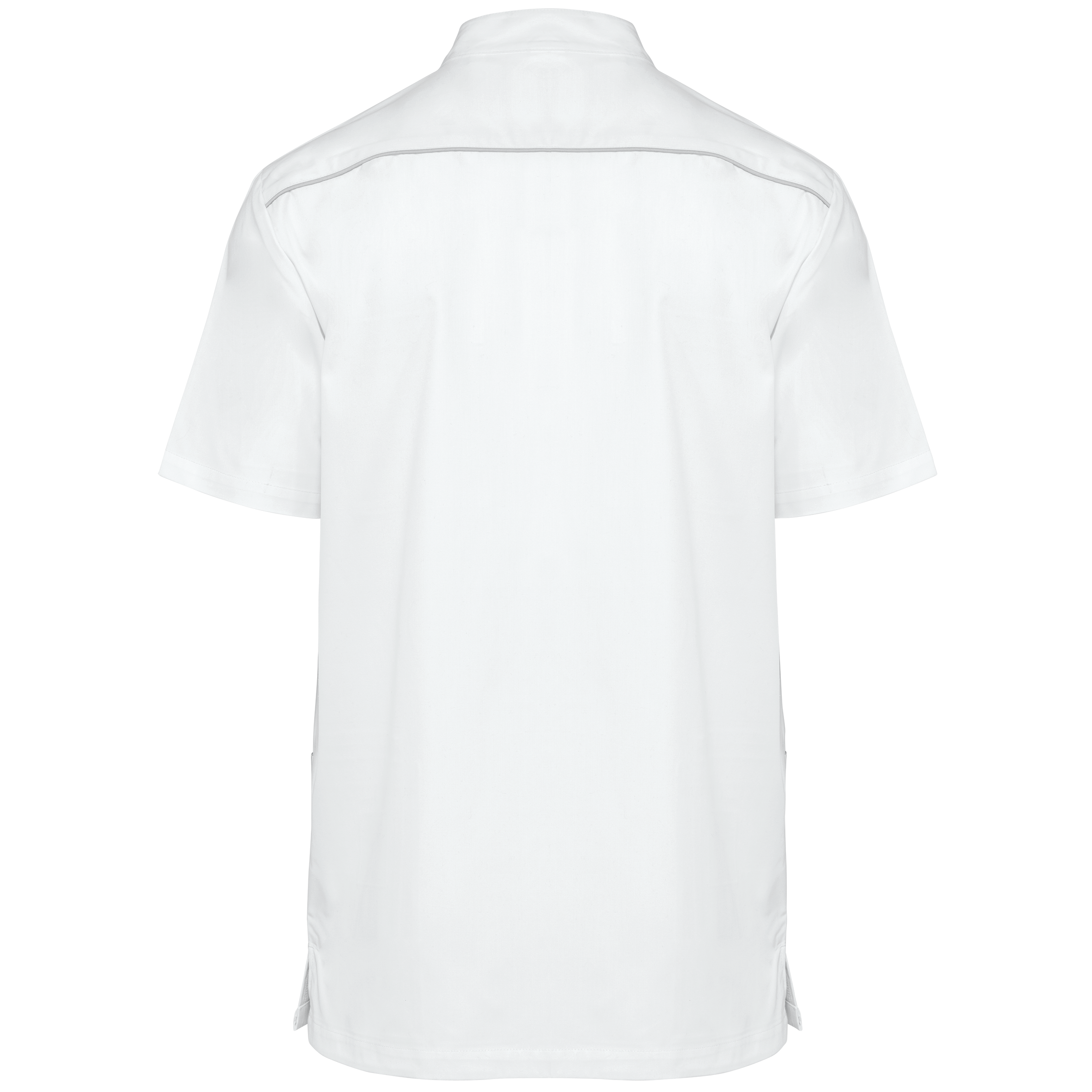 Bata poliéster/algodão com molas de pressão de homem - White