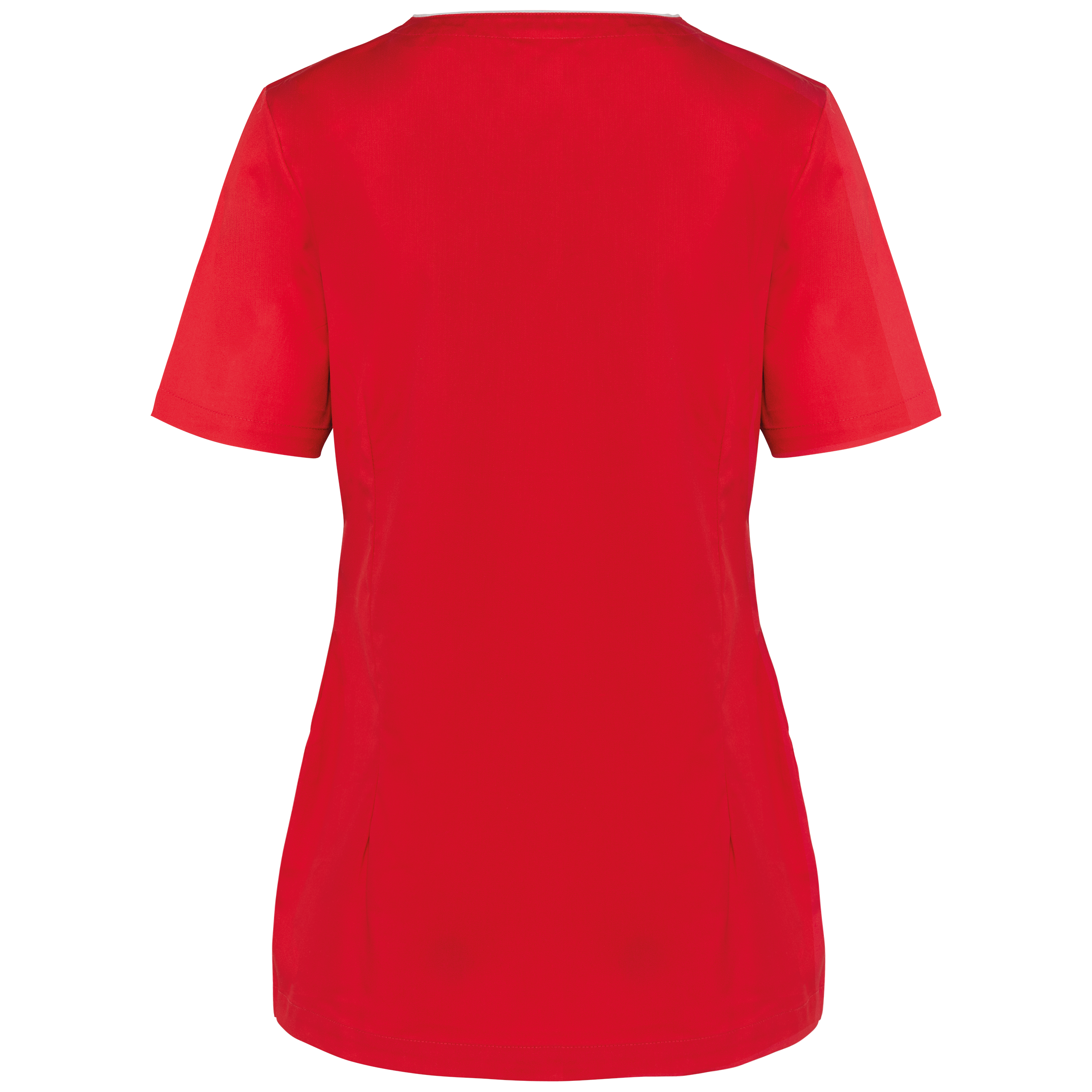 Bata poliéster/algodão com molas de pressão de senhora - Deep Red