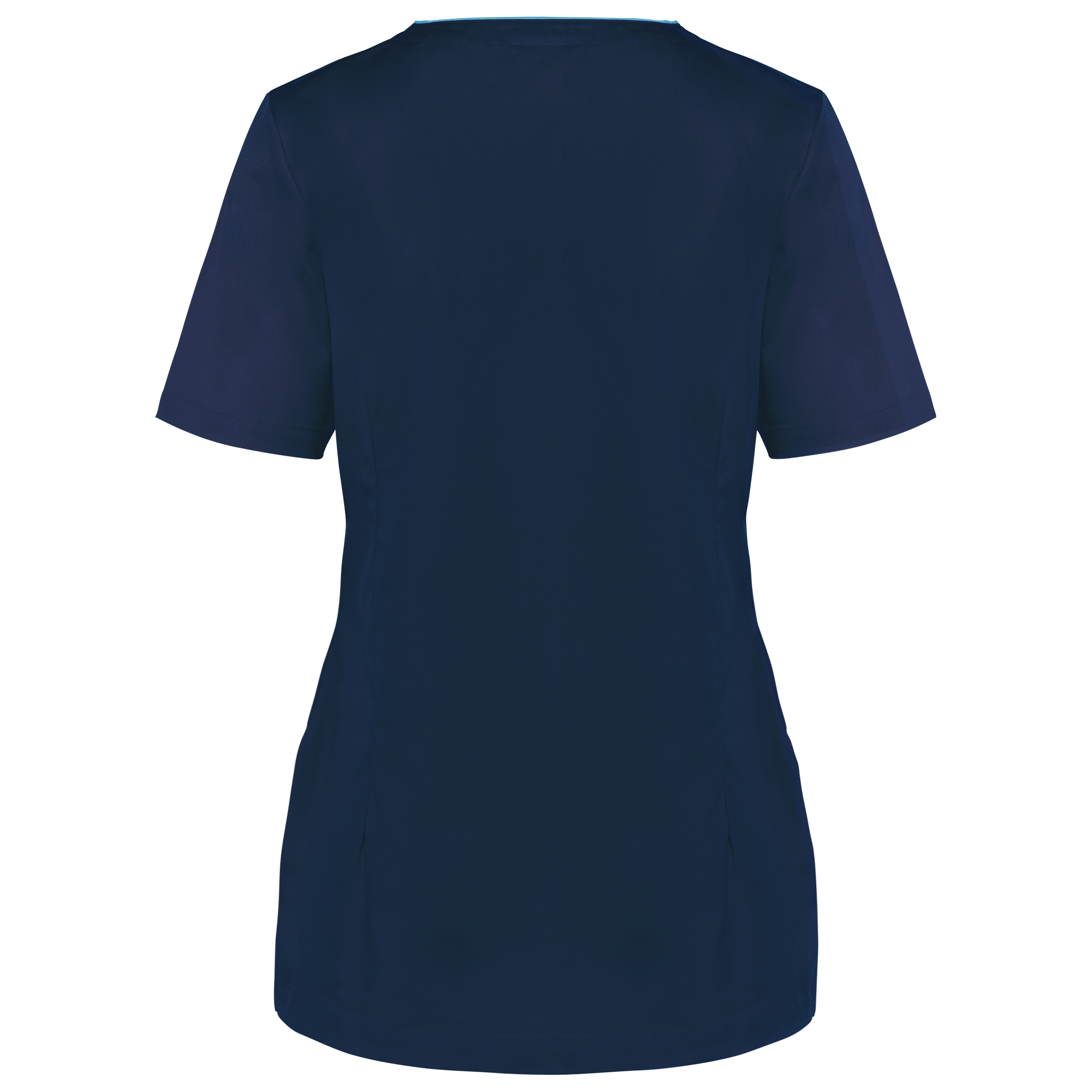 Bata poliéster/algodão com molas de pressão de senhora - Navy