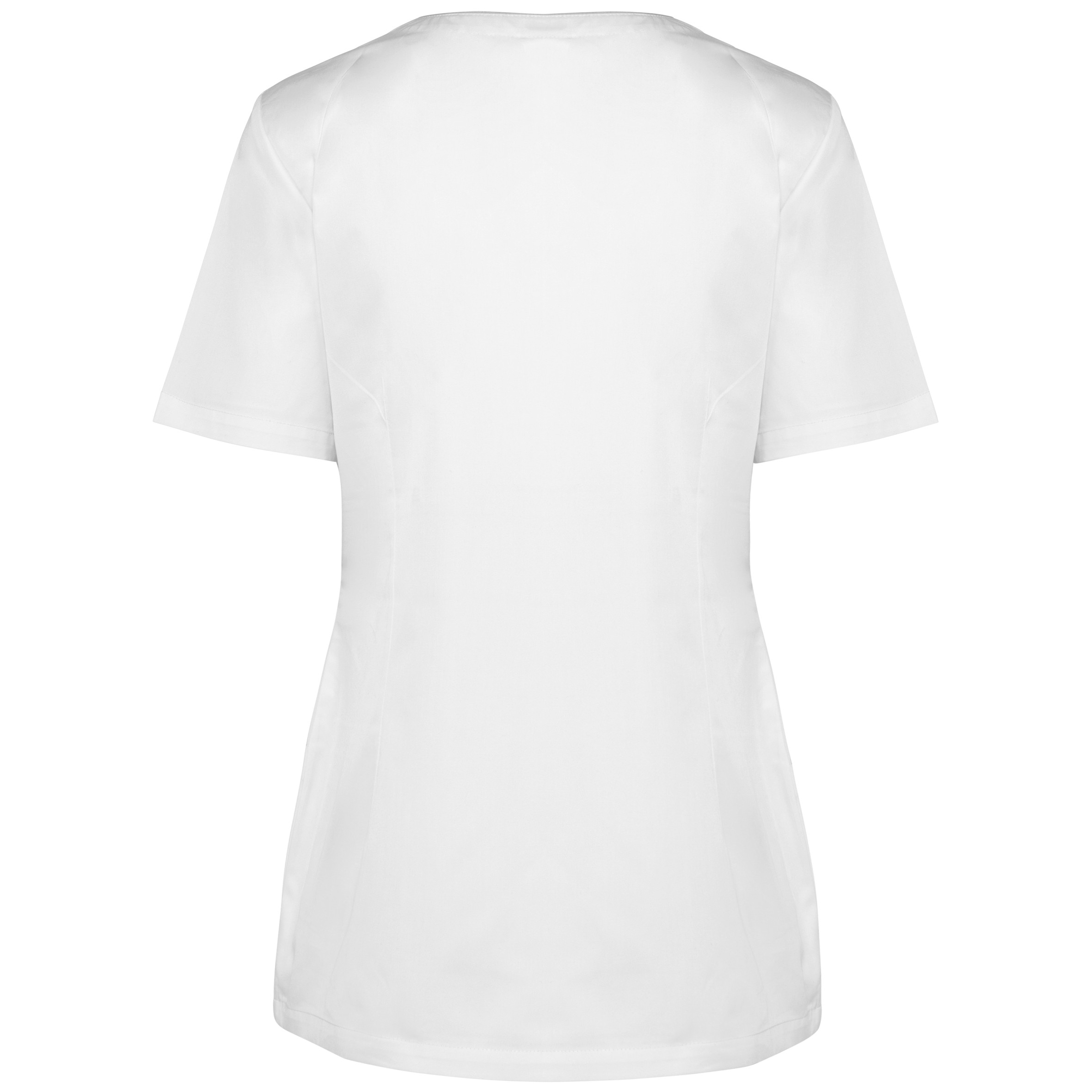 Bata poliéster/algodão com molas de pressão de senhora - White