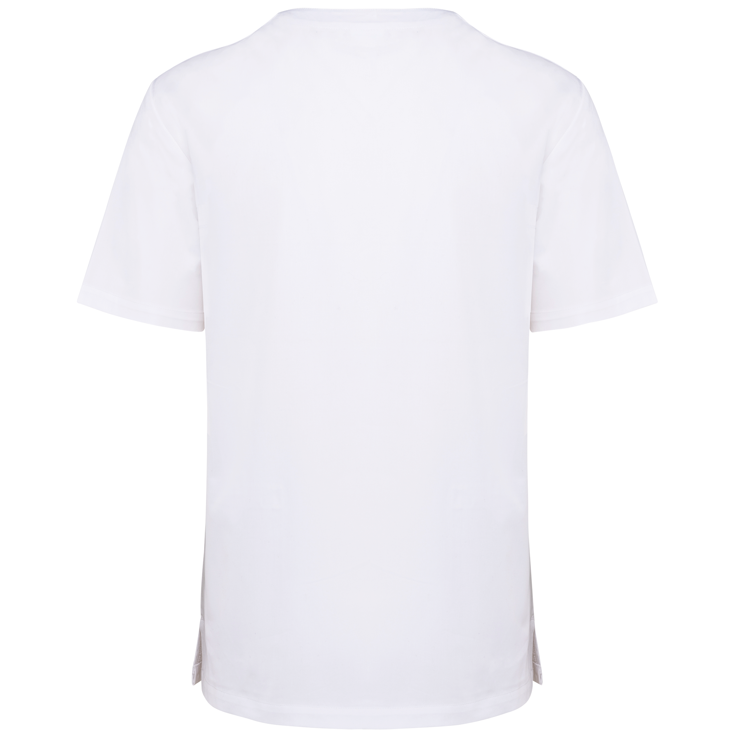 Túnica de manga curta poliéster/algodão unissexo - White