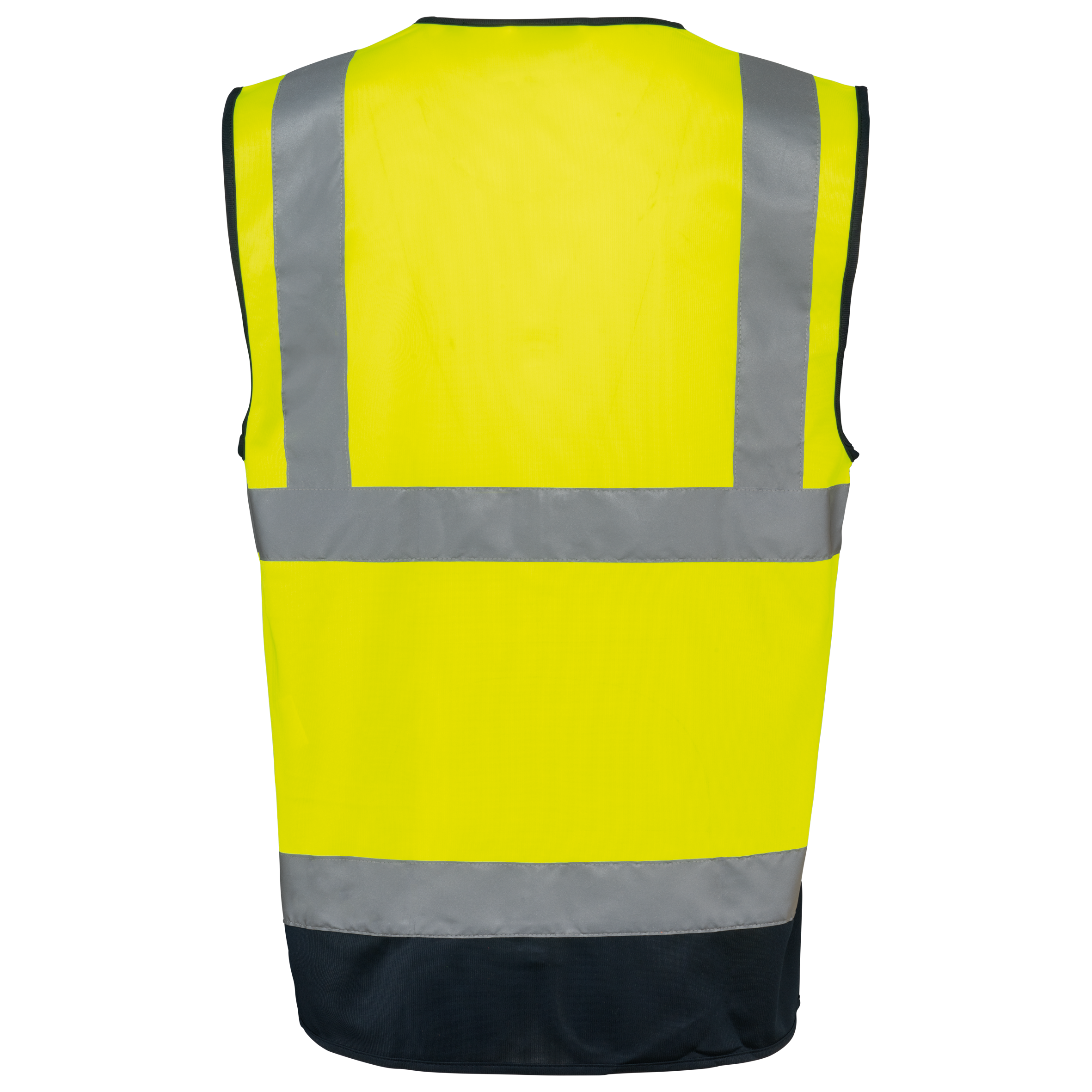 Colete de segurança de alta visibilidade em material reciclado com fecho unissexo - Hi Viz Yellow / Navy