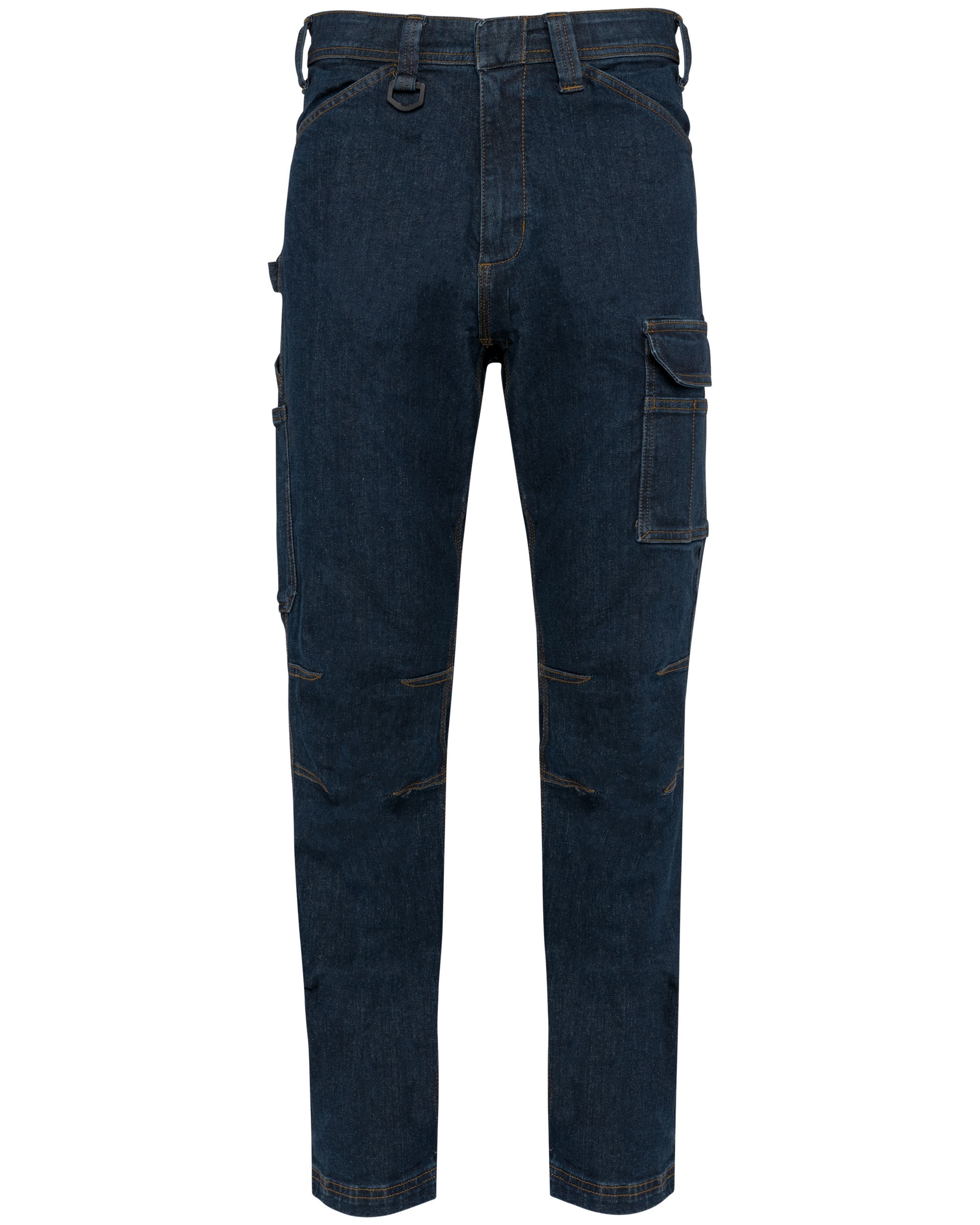 Calças de ganga multibosos de homem — Azul Frente