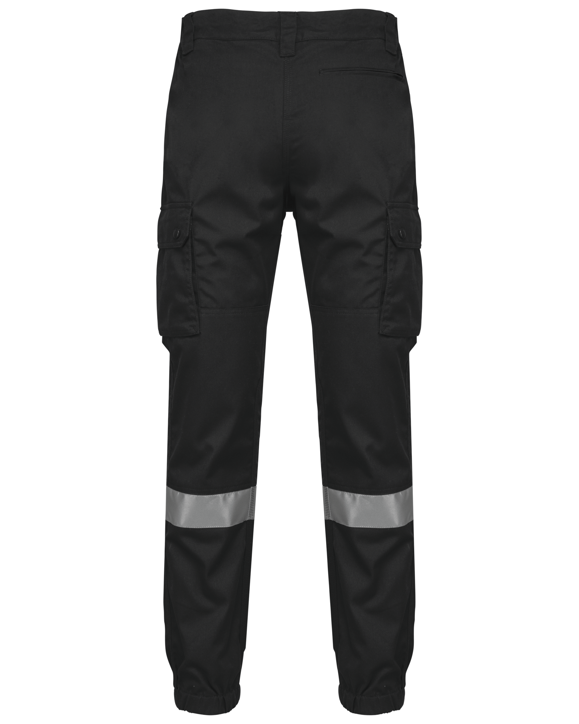 Calças cargo com tornozelos elásticos e faixa reflectora unissexo - Black