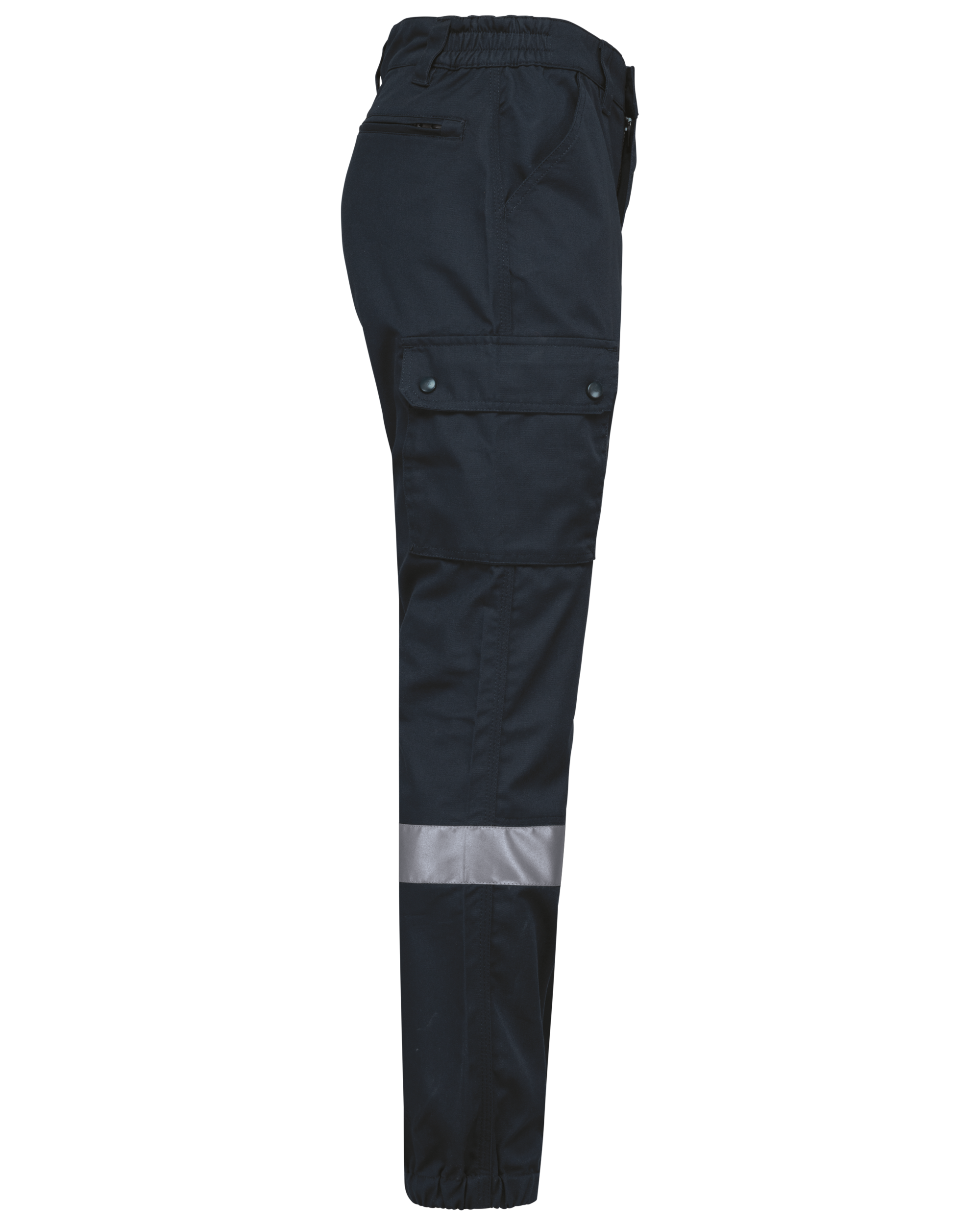 Pantalón cargo unisex con bajo elástico y tira reflectante