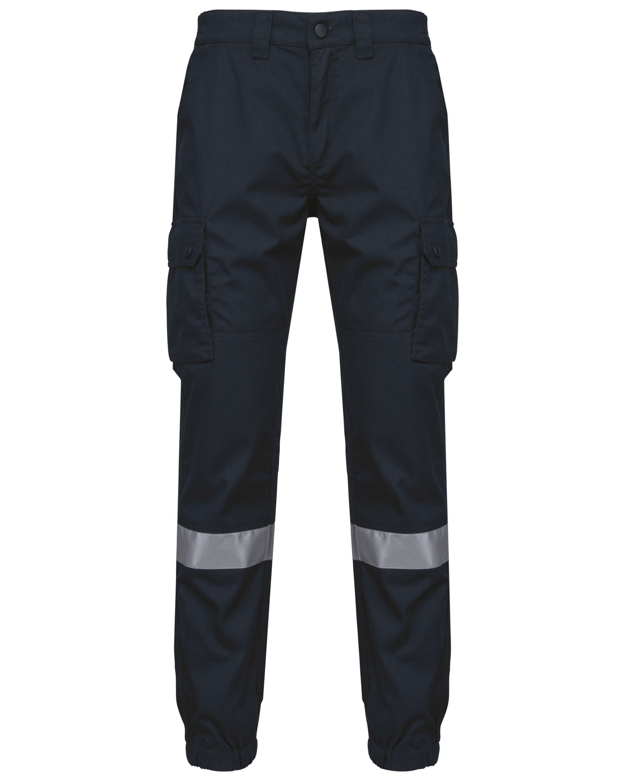 Pantalón cargo unisex con bajo elástico y tira reflectante