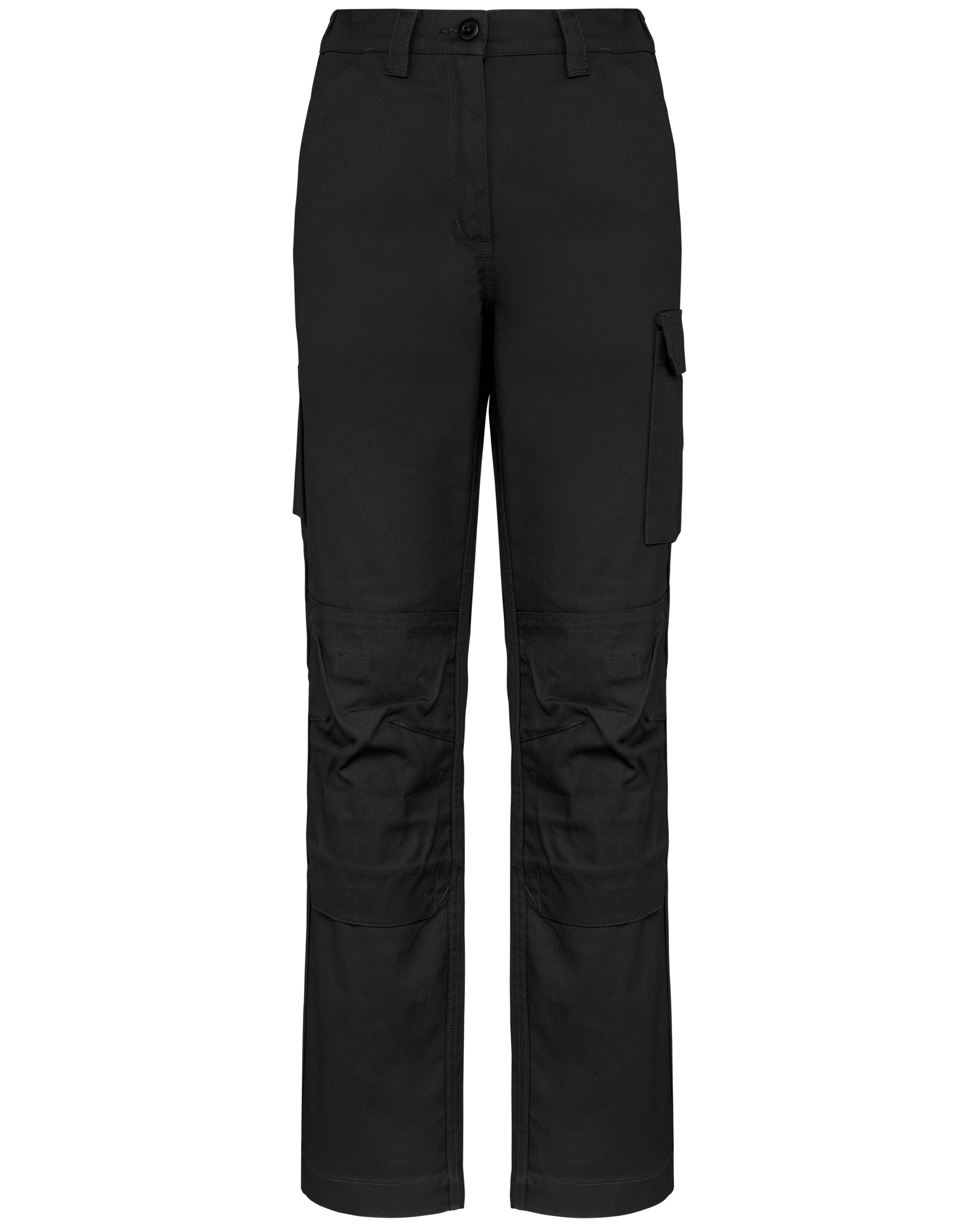 Calças de trabalho multibolsos de senhora — Preto Frente