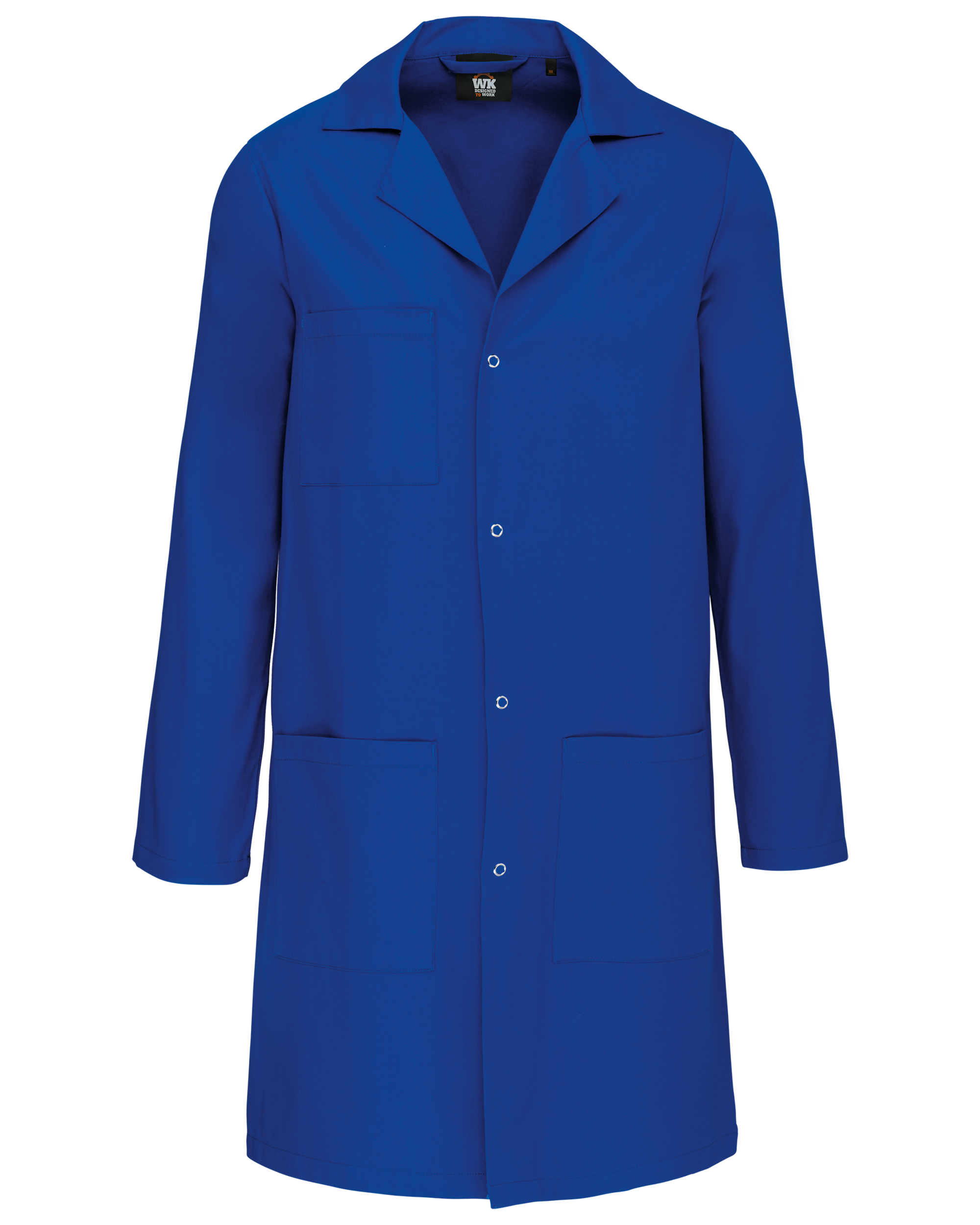 Bata de trabalho unissexo — Azul Real Frente