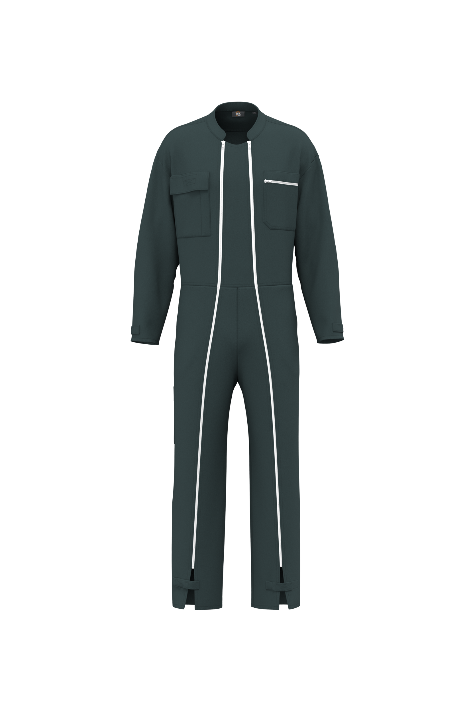 Fato-macaco fecho duplo unissexo — Verde Frente