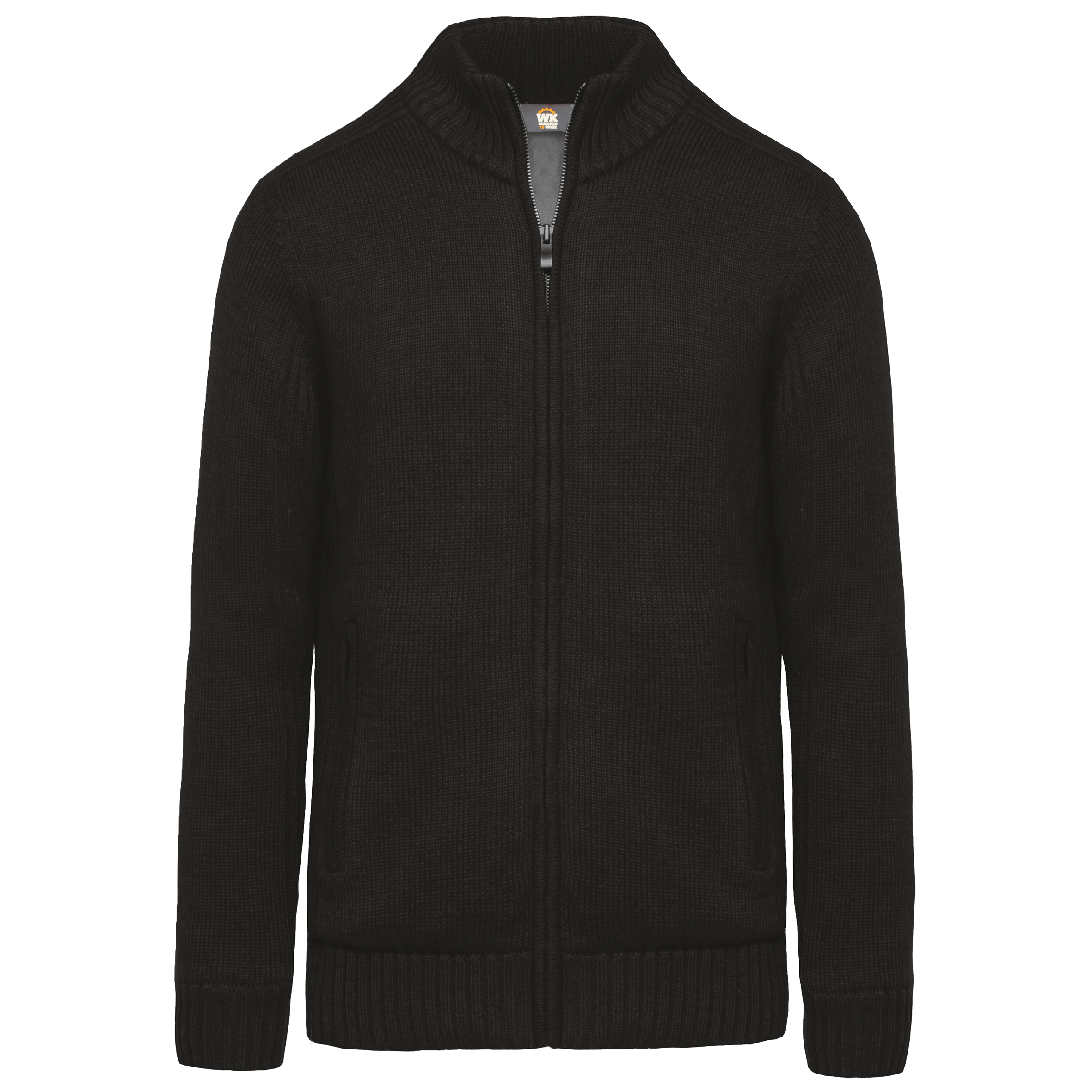 Casaco de malha forrado de homem — Preto Frente