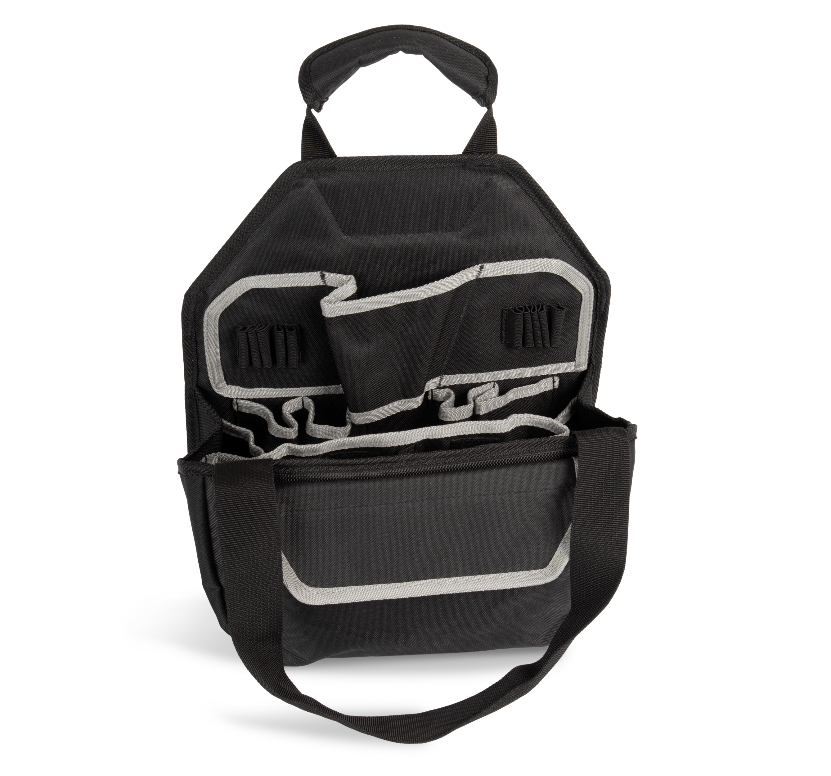 Saco para ferramentas adaptável a escadotes portáteis — Preto Frente