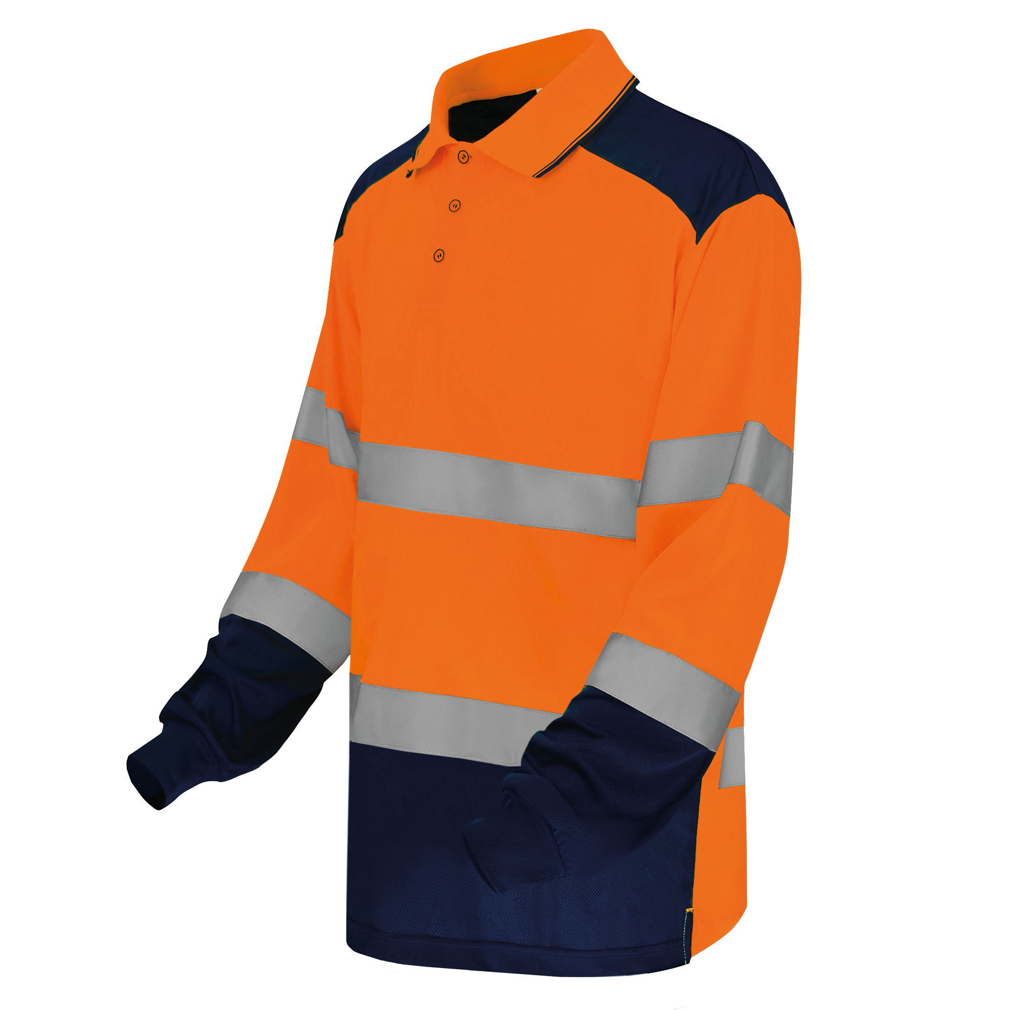 Polo bicolore manches longues haute visibilité - Image 5