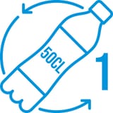 Nombre de bouteilles plastiques de 50 cl utilisées pour fabriquer ce produit en polyester recyclé.