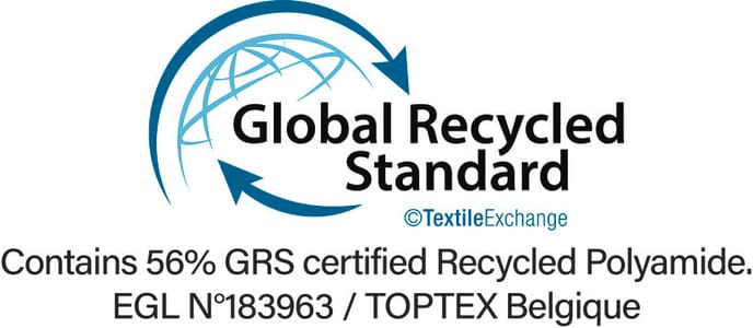 GRS-Zertifizierung (Global Recycled Standard), überprüft den Anteil an recyceltem Material und gewährleistet dessen Rückverfolgbarkeit von der Quelle bis zum Endprodukt. Zertifiziert von Ecocert Greenlife.