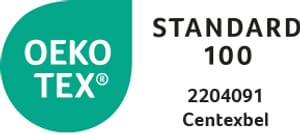 STANDARD 100 certificaat afgeleverd door OEKO-TEX® - Accreditatie nr. 1501003