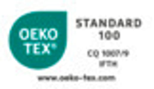 Producto certificado OEKO-TEX® STANDARD 100 certificado CQ 1007/9, IFTH. Esta etiqueta garantiza la inocuidad química de los productos certificados.