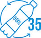 Number of 50 cl plastic bottles used to produce this recycled polyester product.