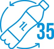 Number of 1 L plastic bottles used to produce this recycled polyester product.