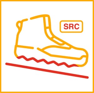 SRC: Slip resistance on ceramic floors with a sodium lauryl sulfate solution and on steel floors with a glycerol solution.