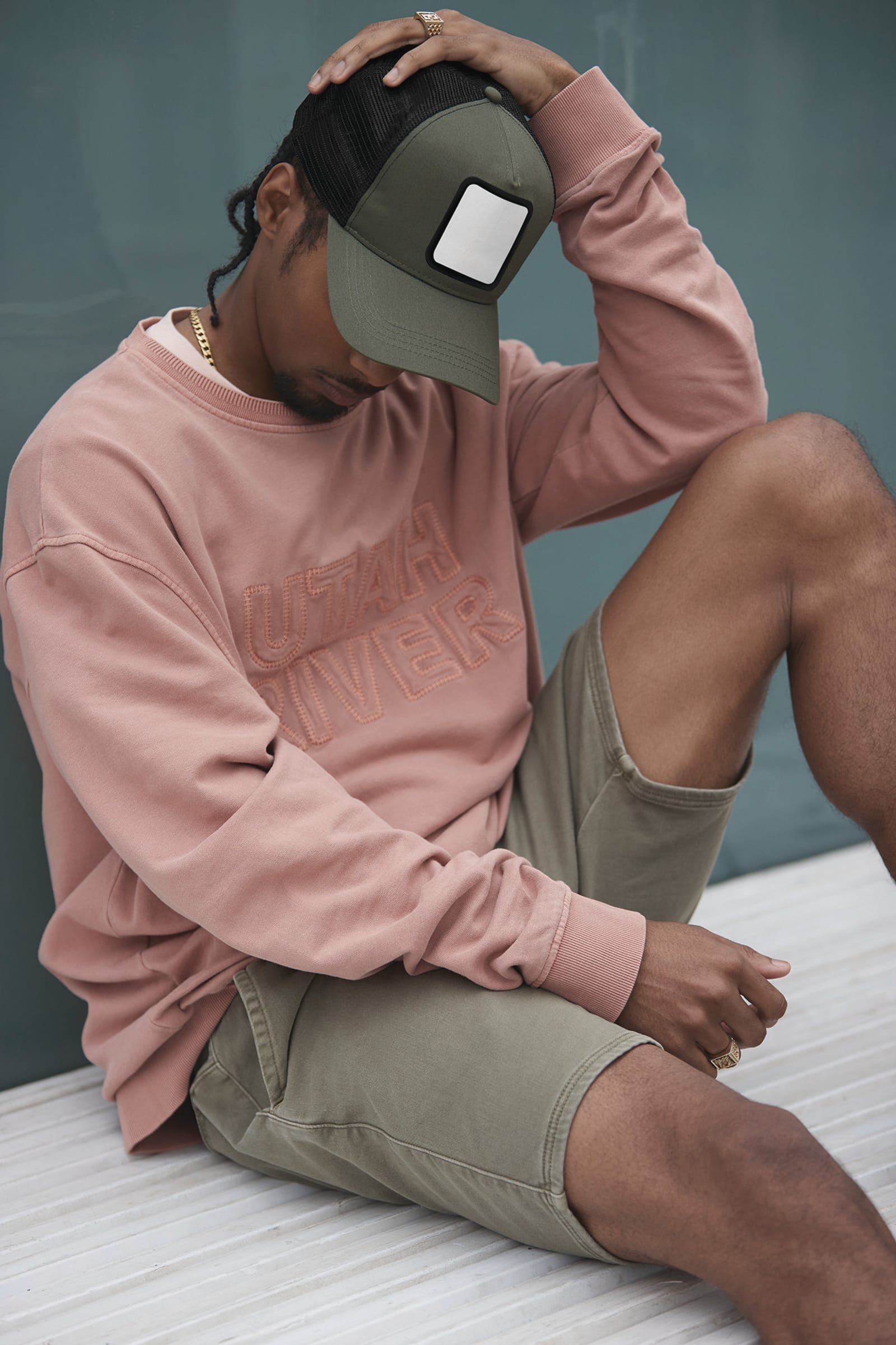 5-panel trucker pet met vierkante patch