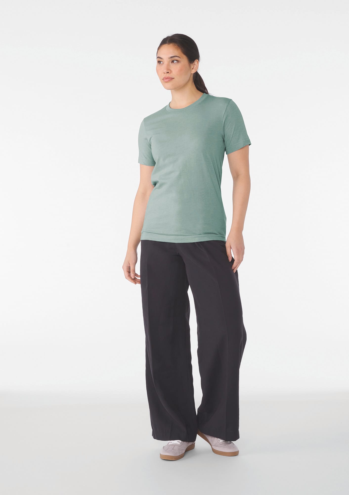 T-shirt com decote redondo Heather