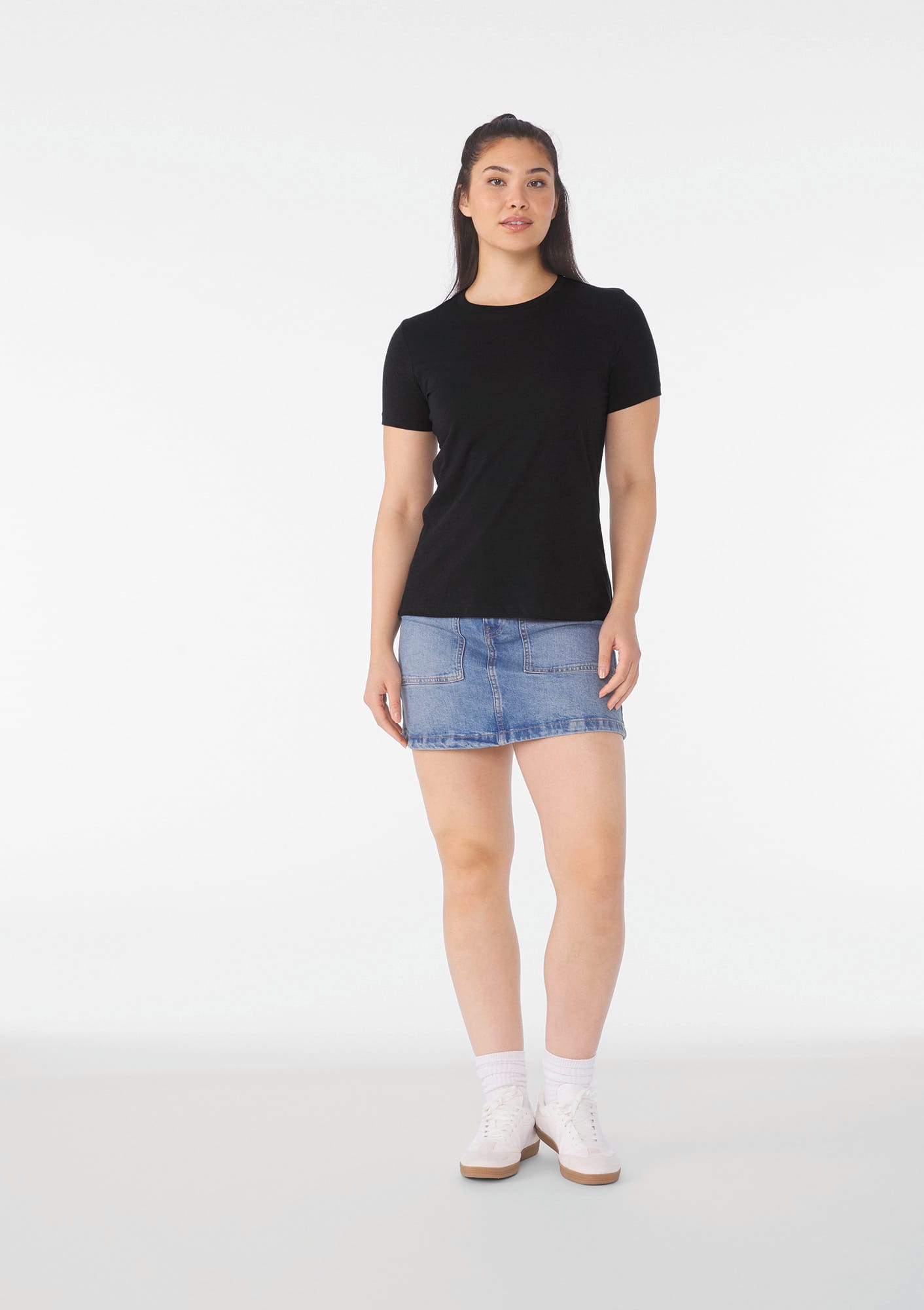 T-shirt com decote redondo Heather