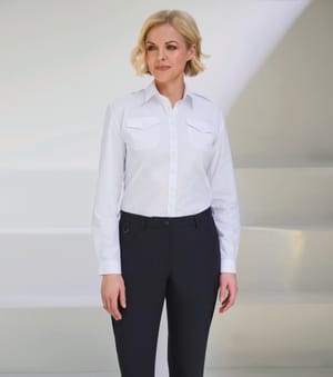 Dames pilotenblouse met lange mouwen