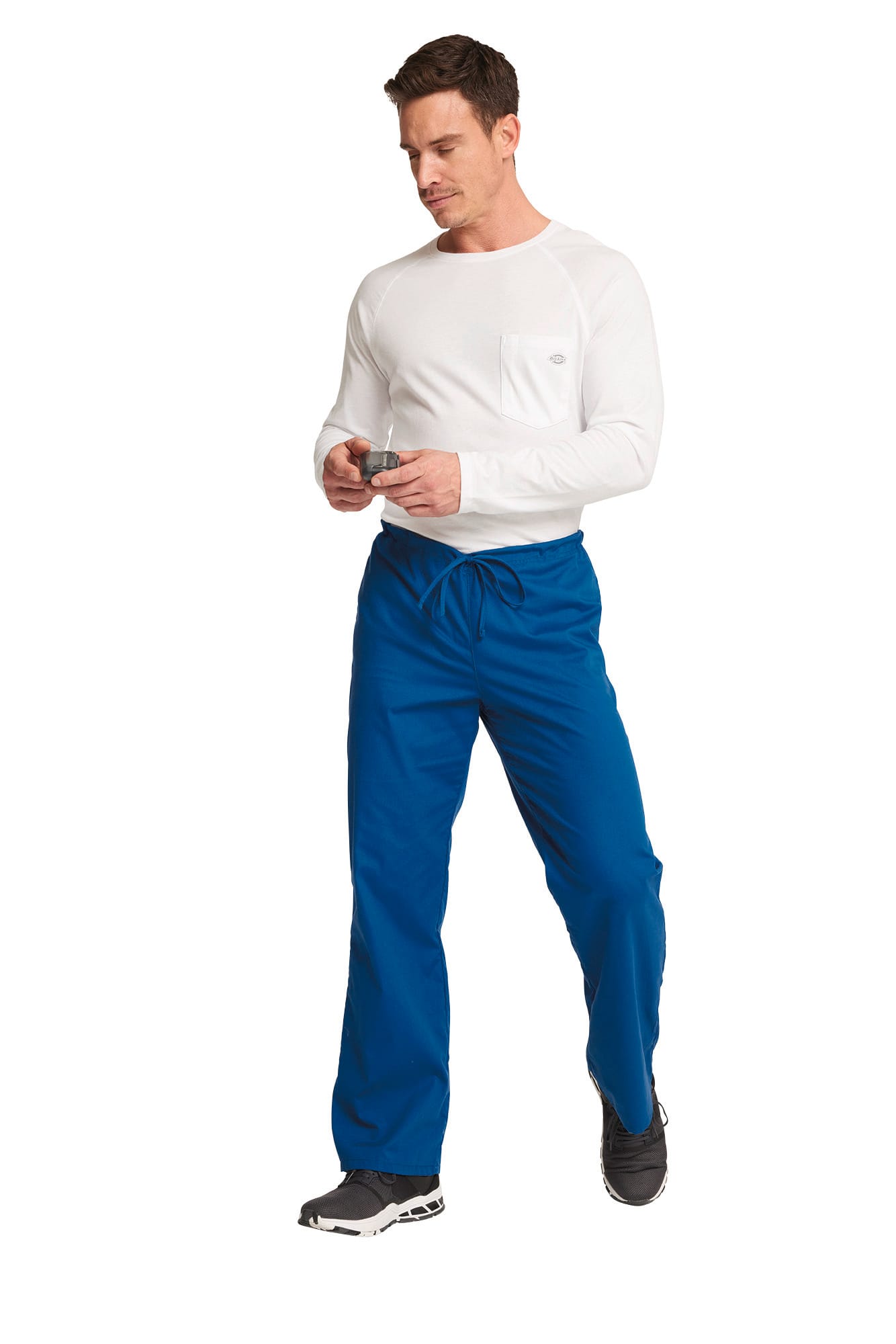 Calças com cintura ajustável com cordão unissexo