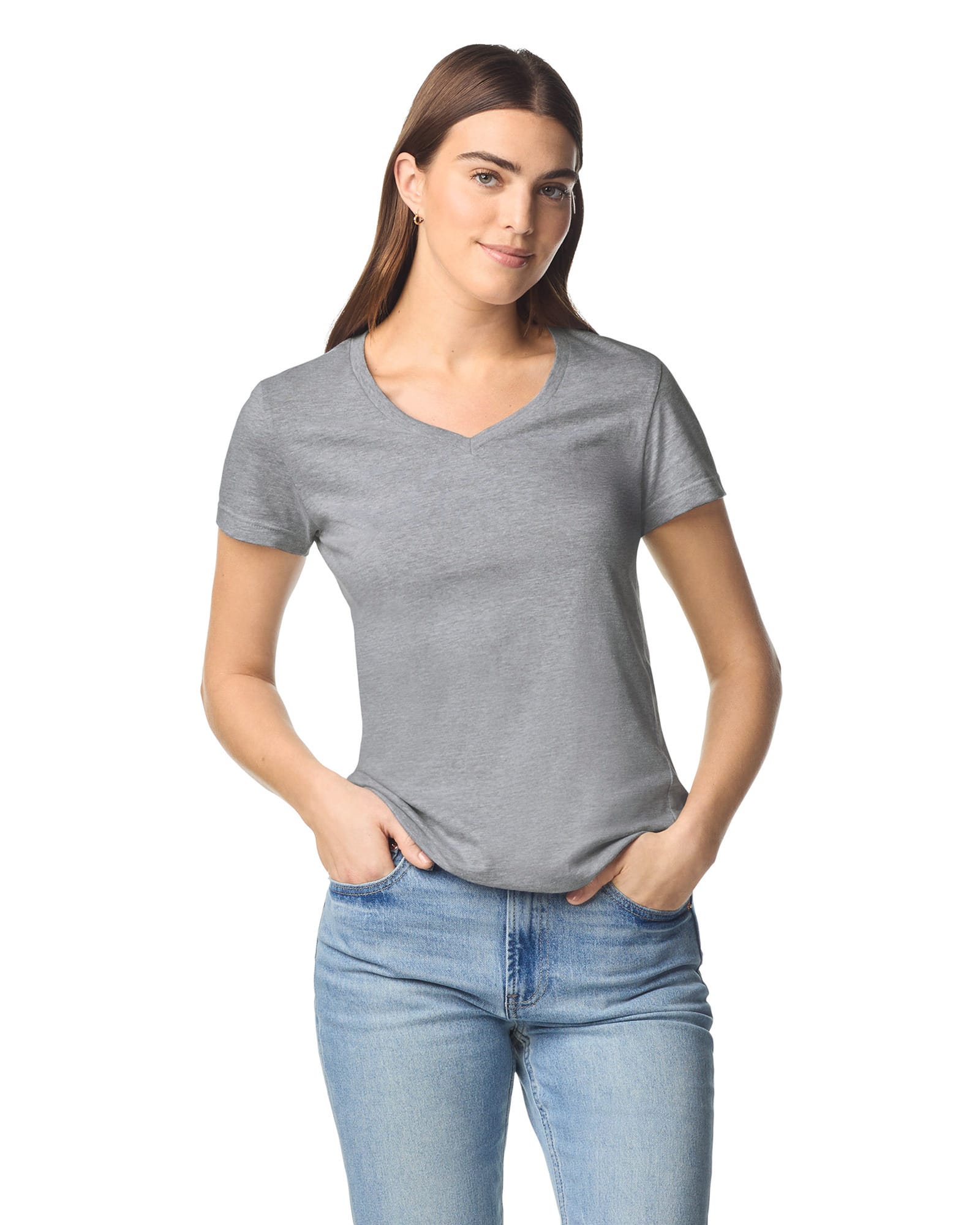 T-shirt femme col v Softstyle - Image 1