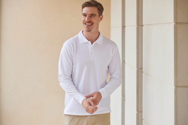 Polo Cool Plus® manga larga unisex