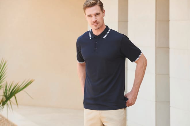 Polo Cool Plus® con ribete