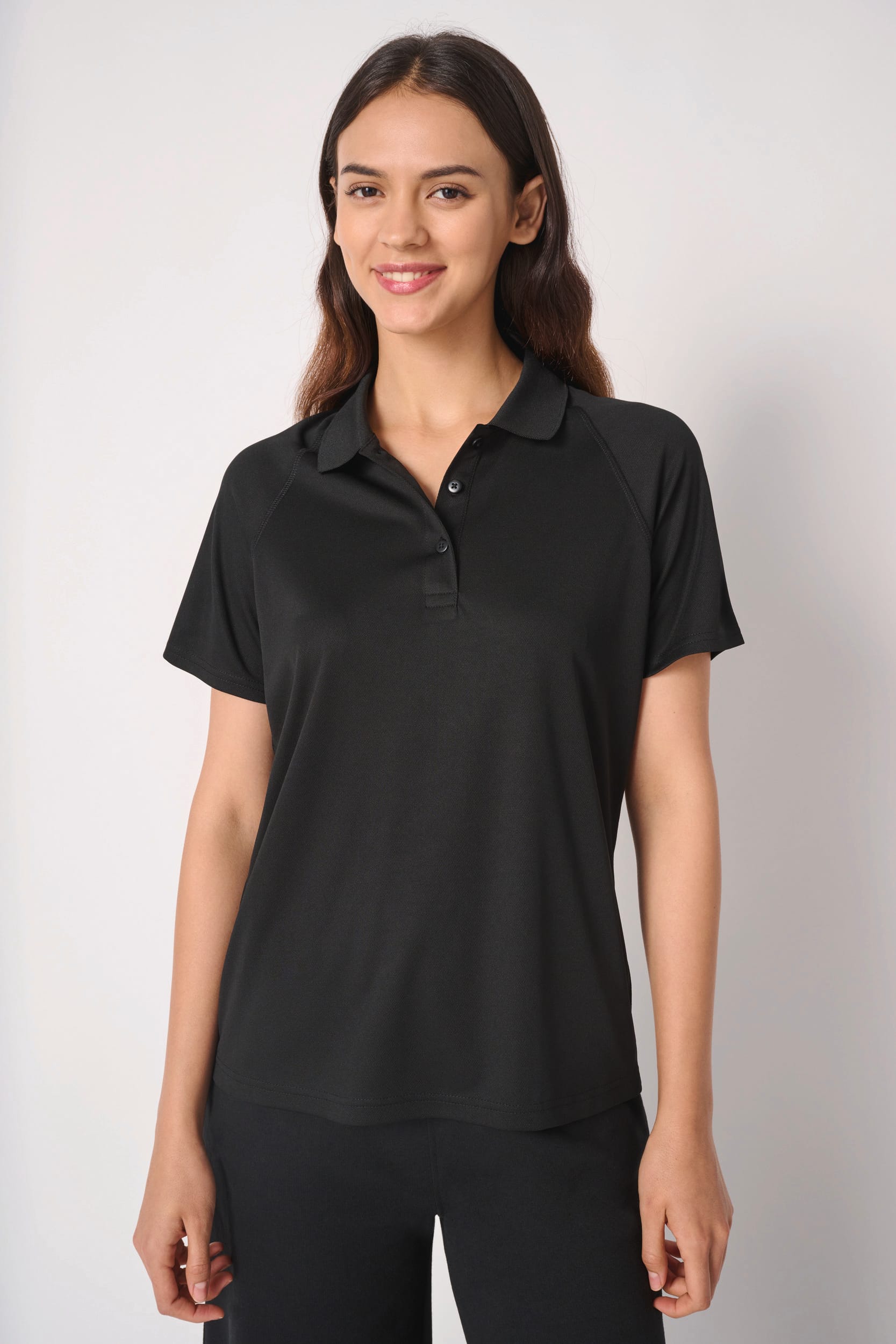 Ladies' basic polyester polo shirt