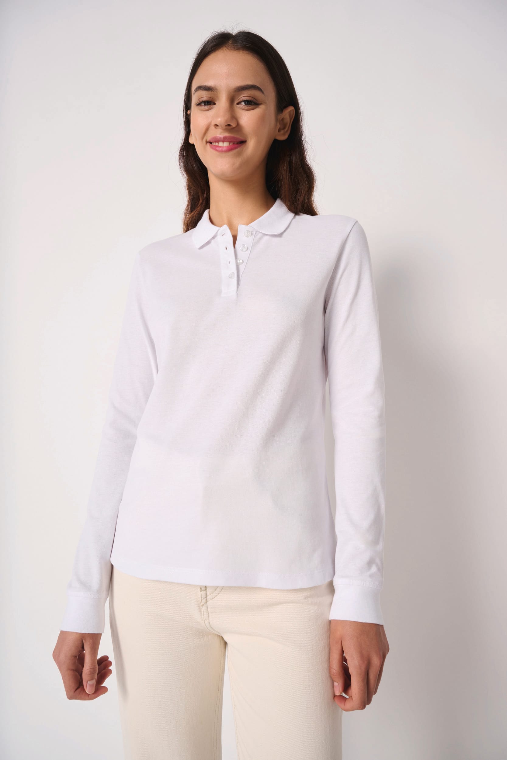 Ladies' pique LSL polo shirt